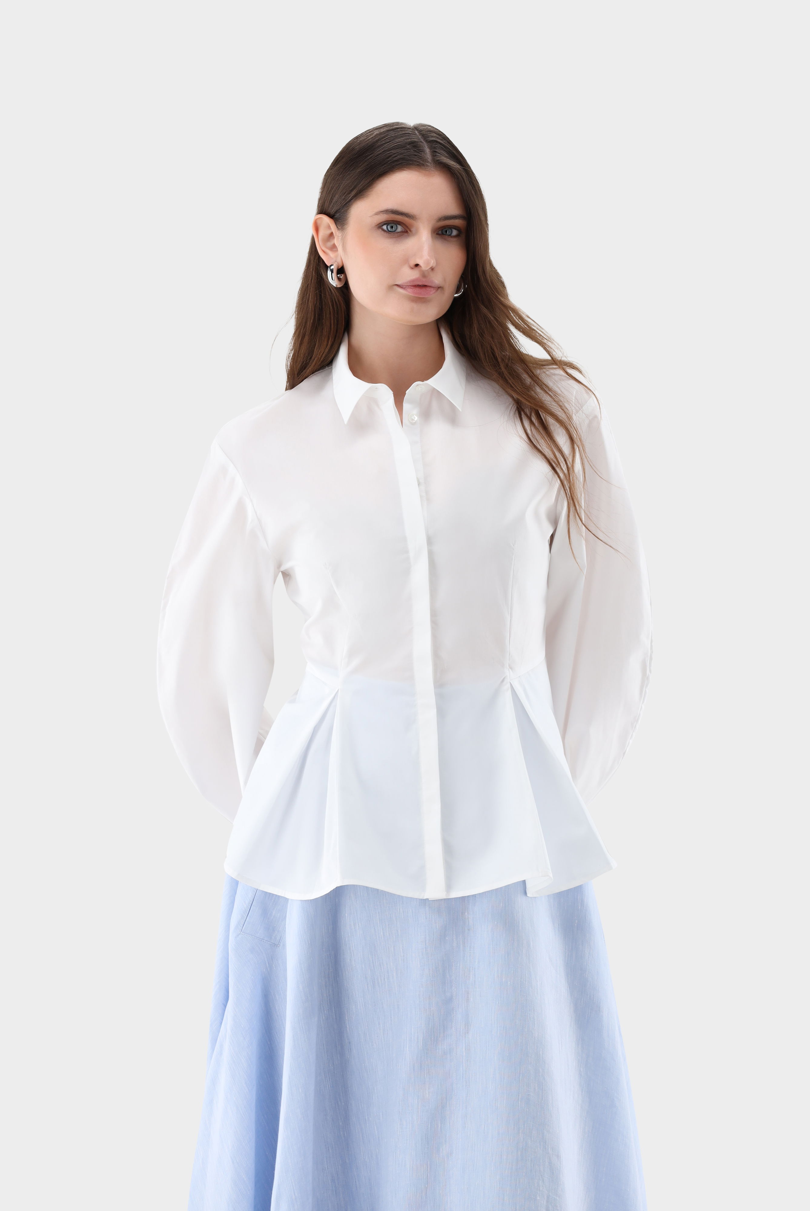Hemdbluse mit Falten Details