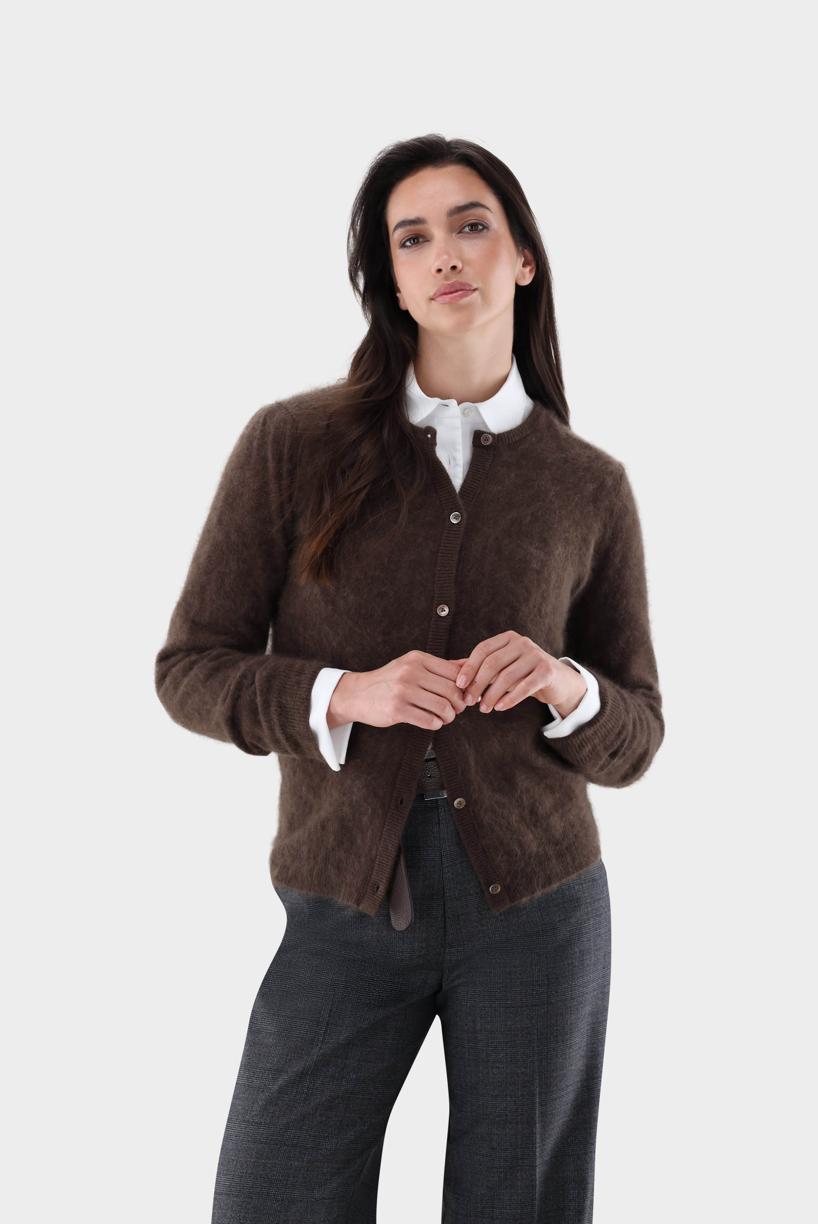 Strickjacke aus gebürstetem Kaschmir