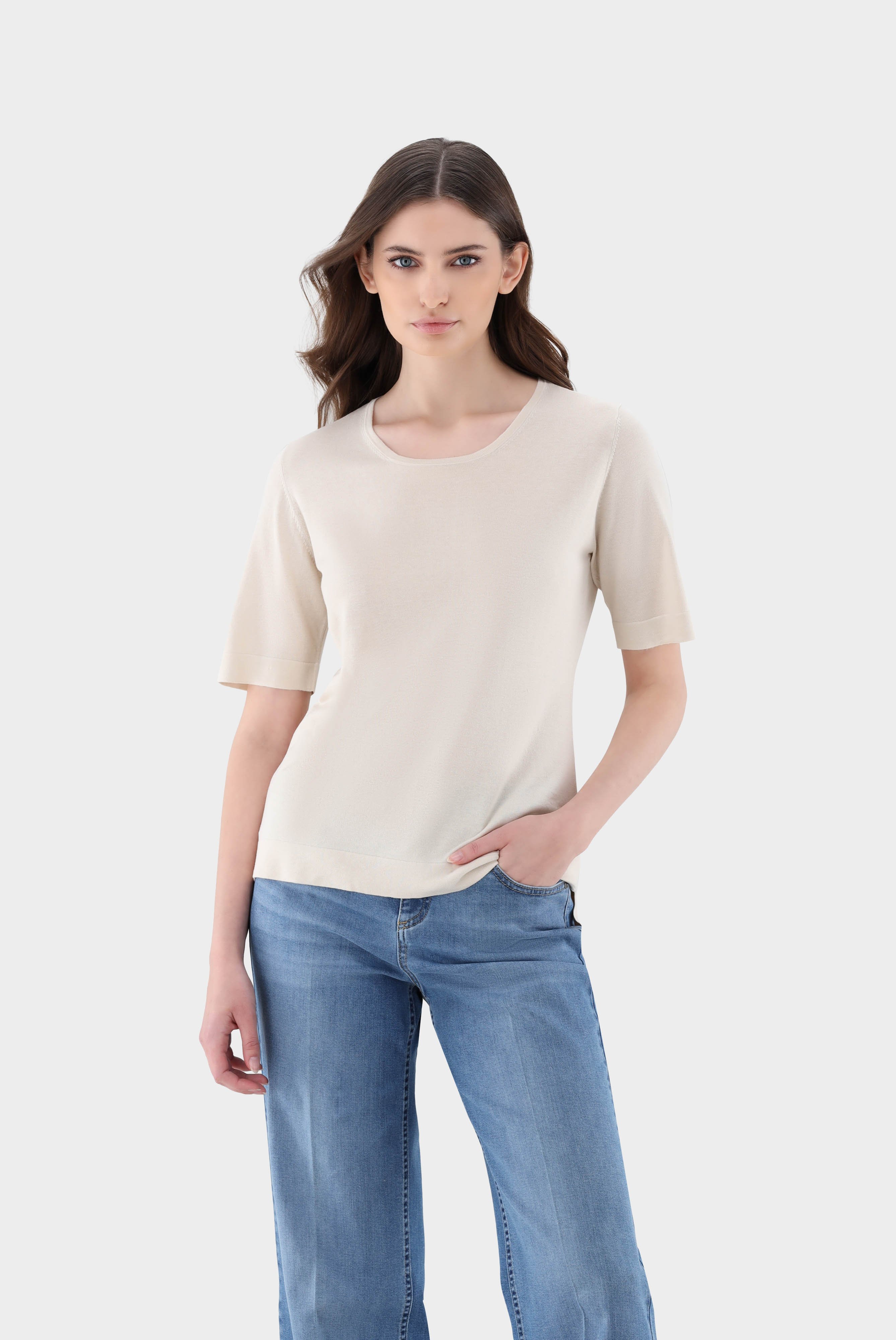 Knit T-Shirt with Silk