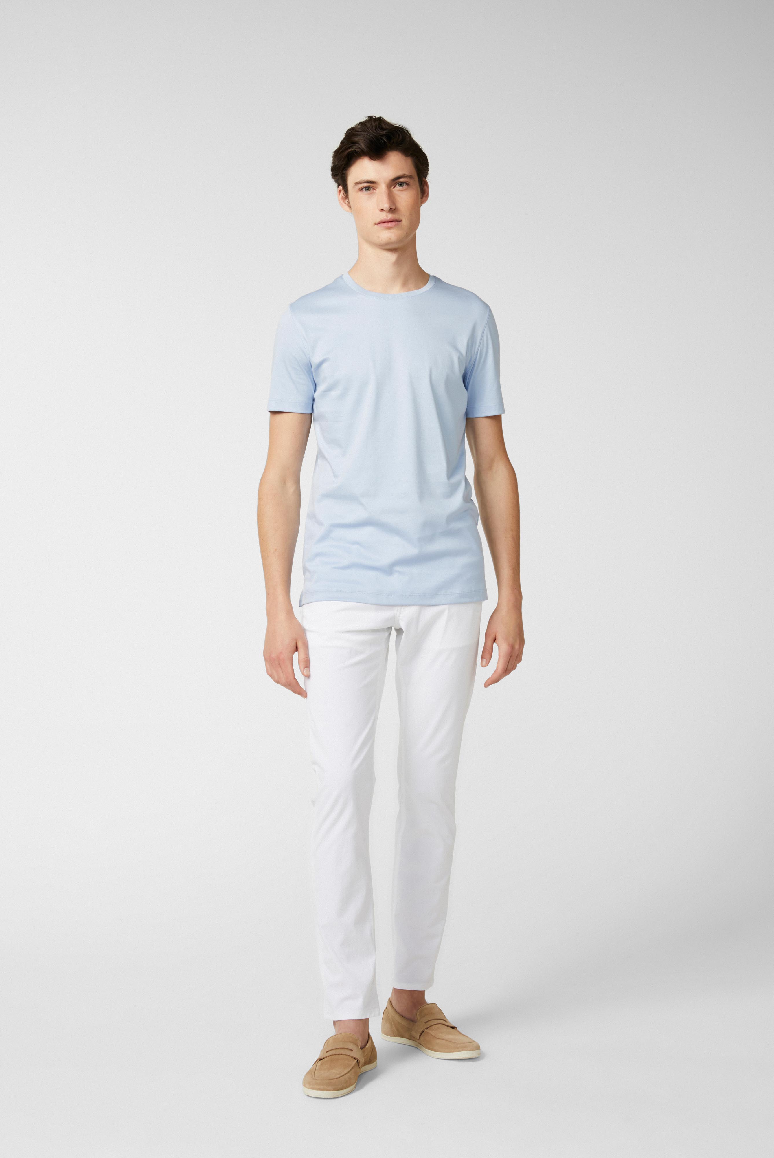 Rundhals Jersey T-Shirt Slim Fit günstig online kaufen