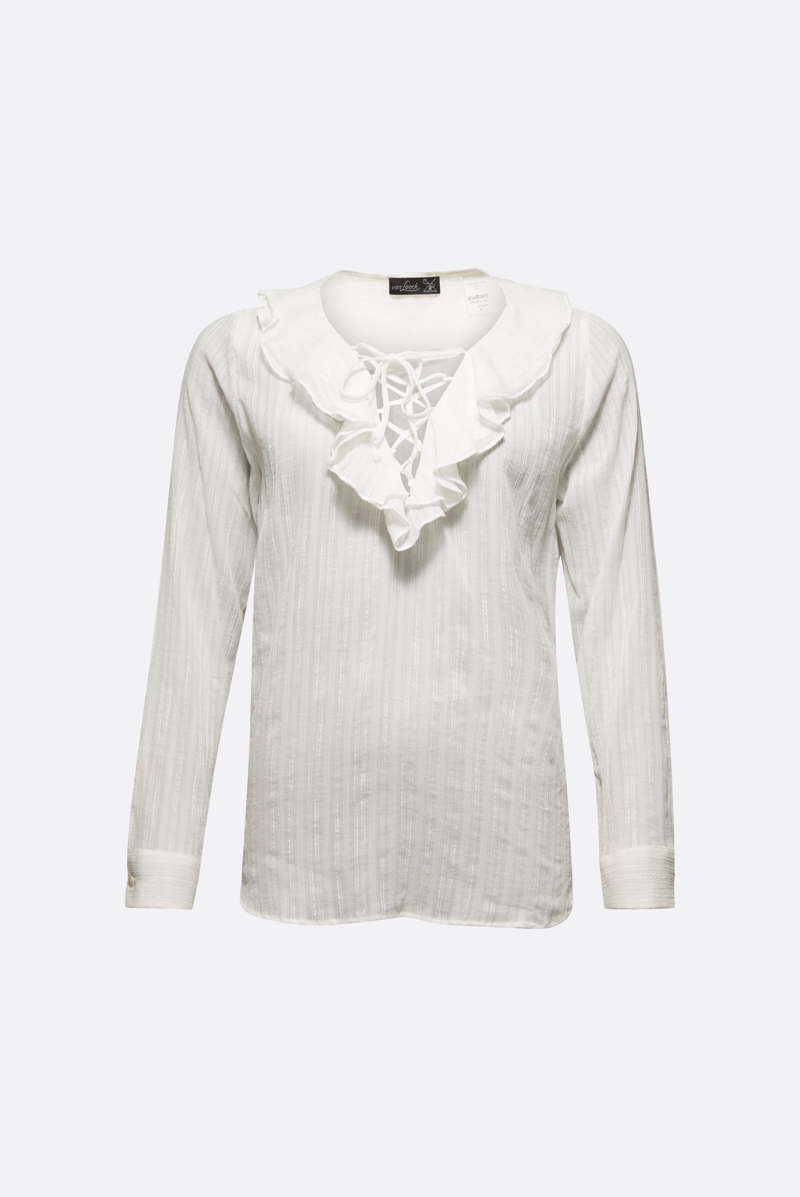 Casual Blouses+Jacquard blouse with ruffles at front+05.529J.56.151063.100.32