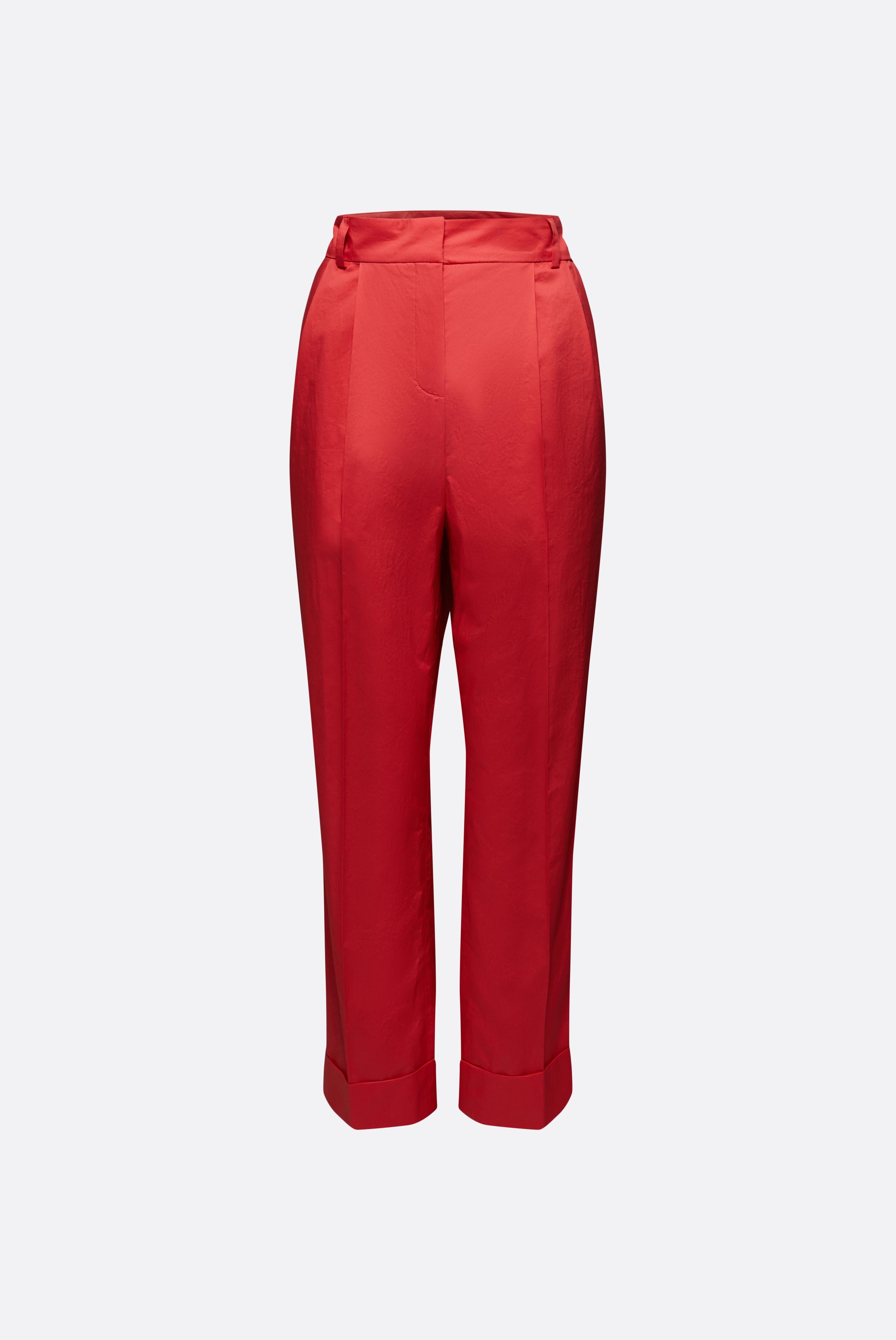 Pleated trousers with straight leg