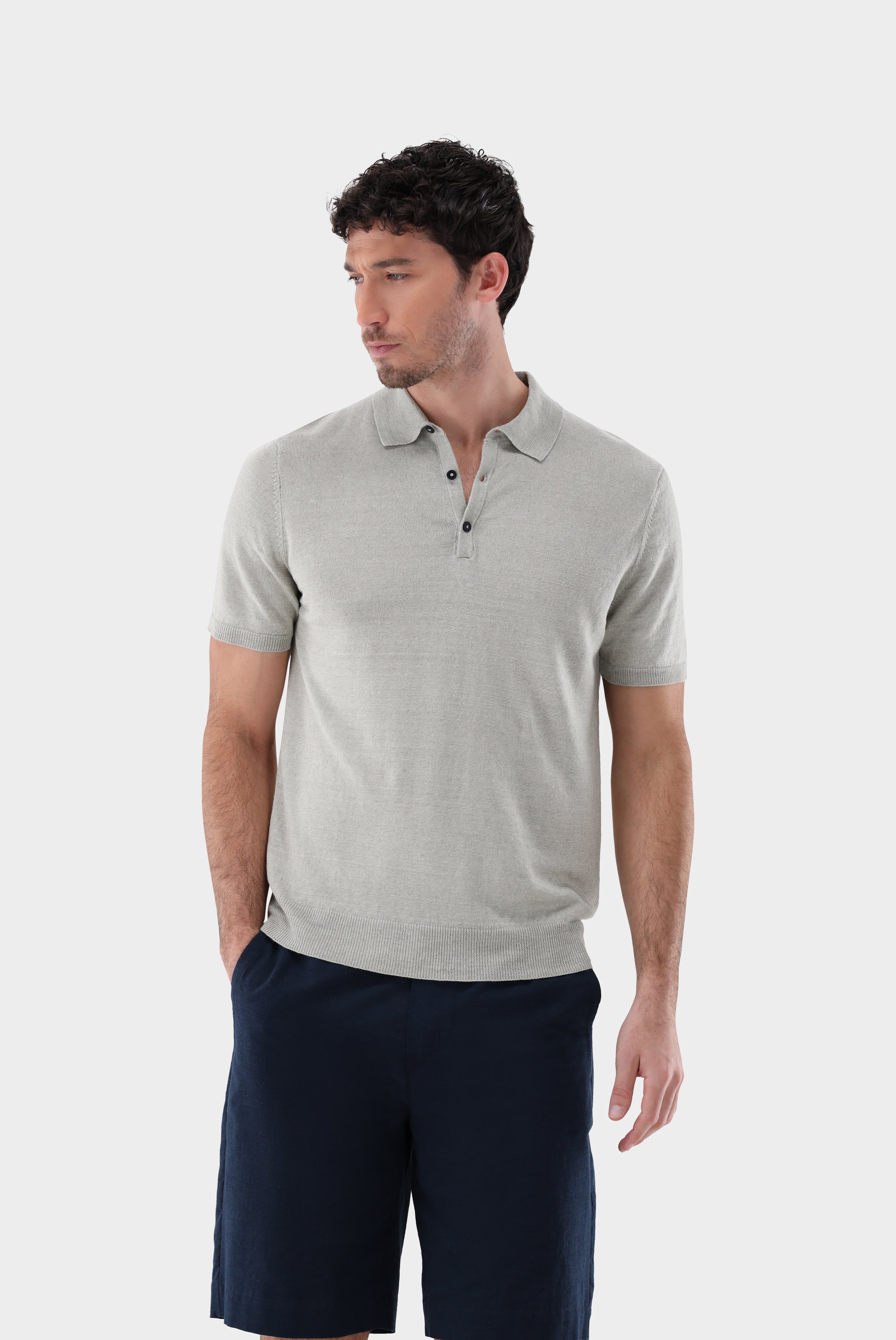 Poloshirts+Knit Polo in Linen+82.8603..S00169.940.S