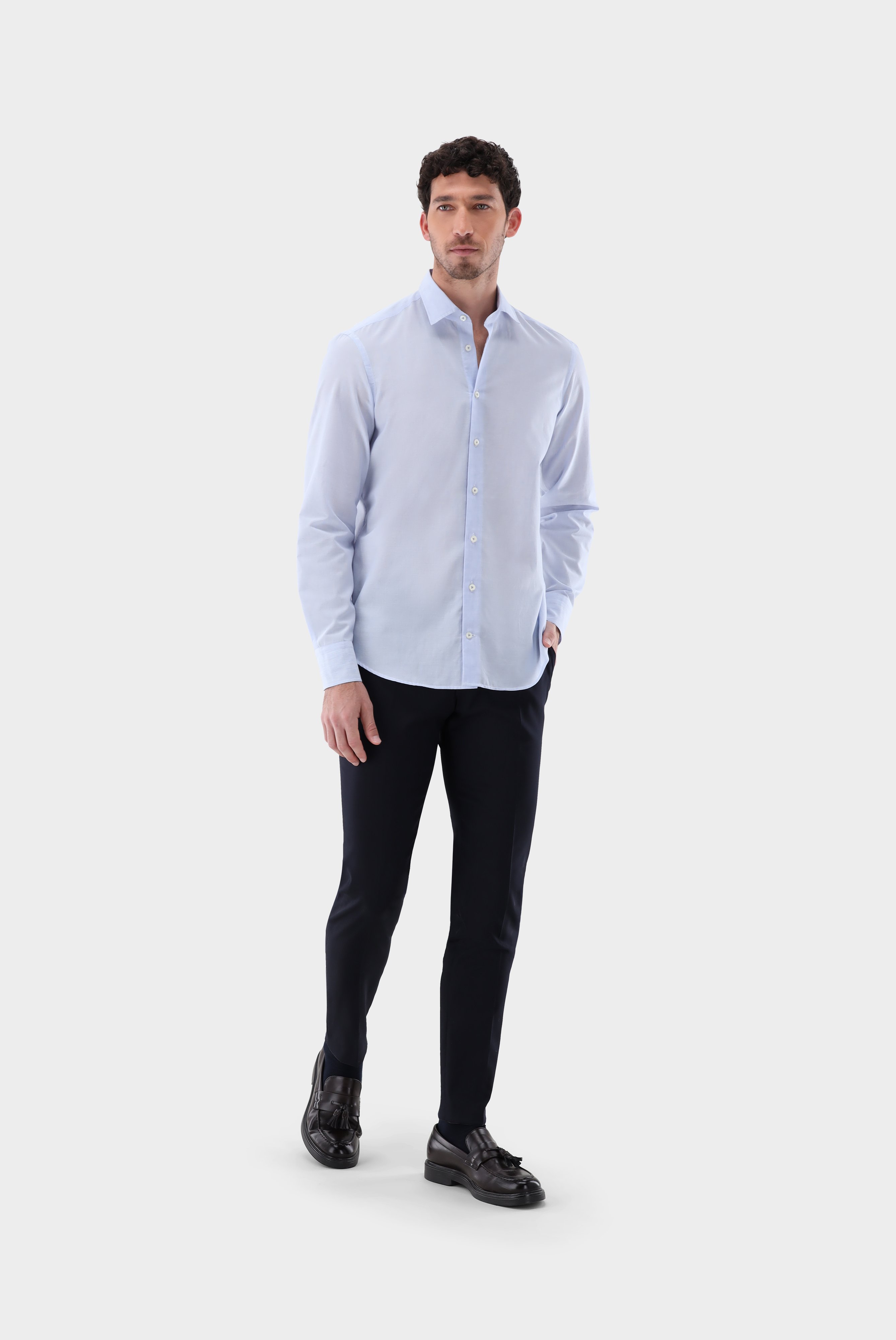 Casual Shirts+Shirt in Cotton and Linen blend Tailor Fit+20.2011.AV.151023.720.38