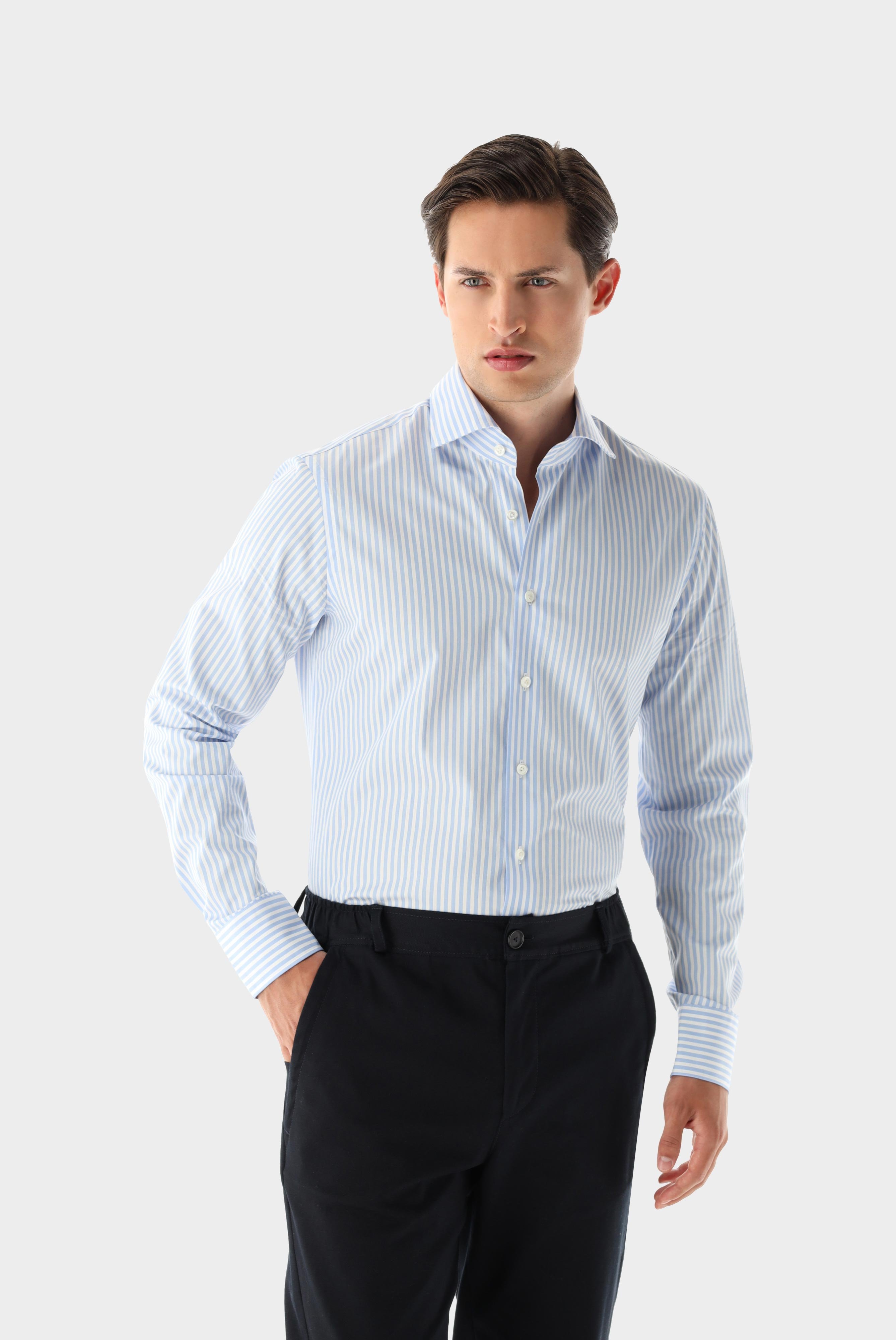 Business Shirts+Striped Twill Shirt Slim Fit+20.3282.NV.151342.730.41