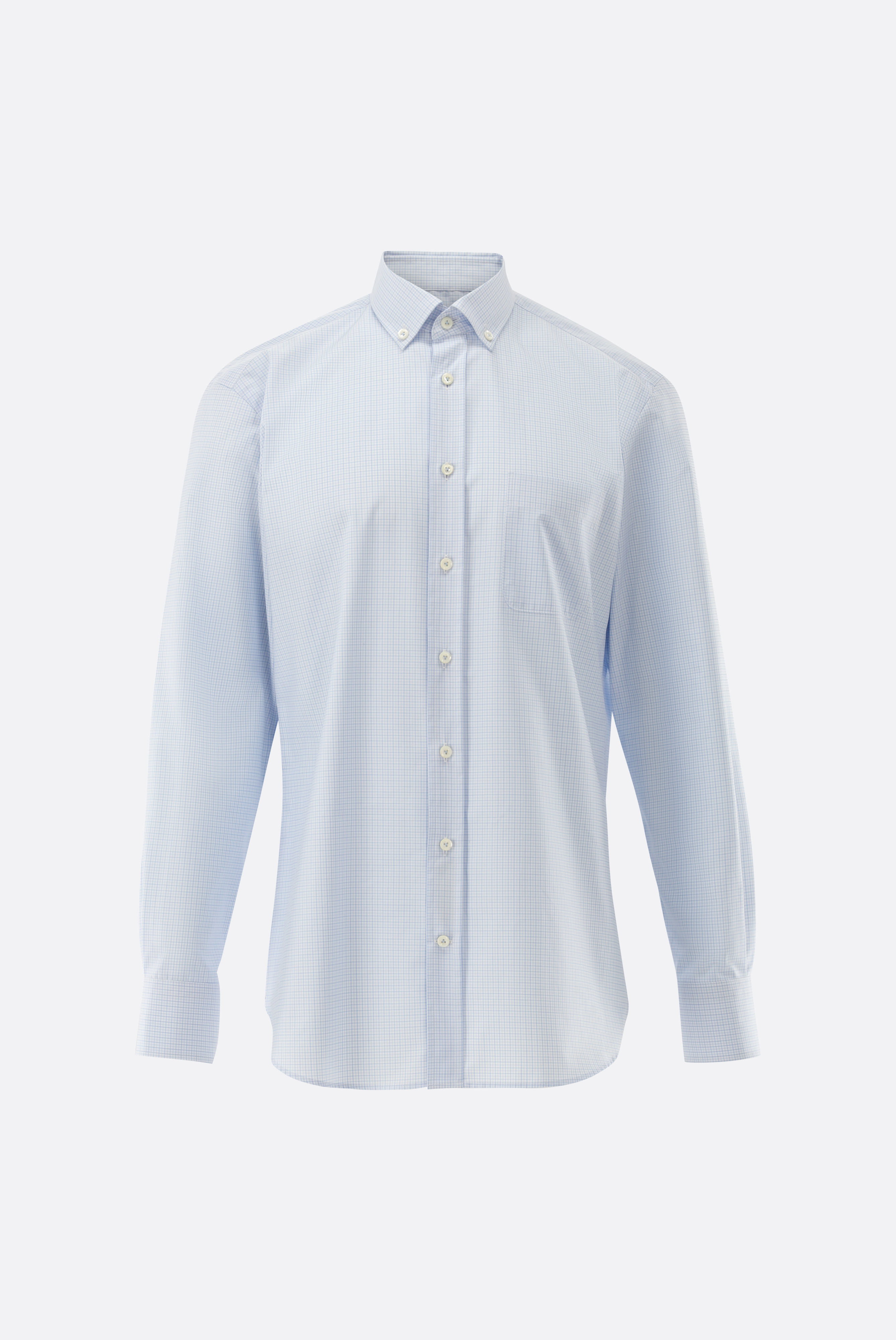 Kariertes Button-Hemd aus bügelfreiem Twill günstig online kaufen