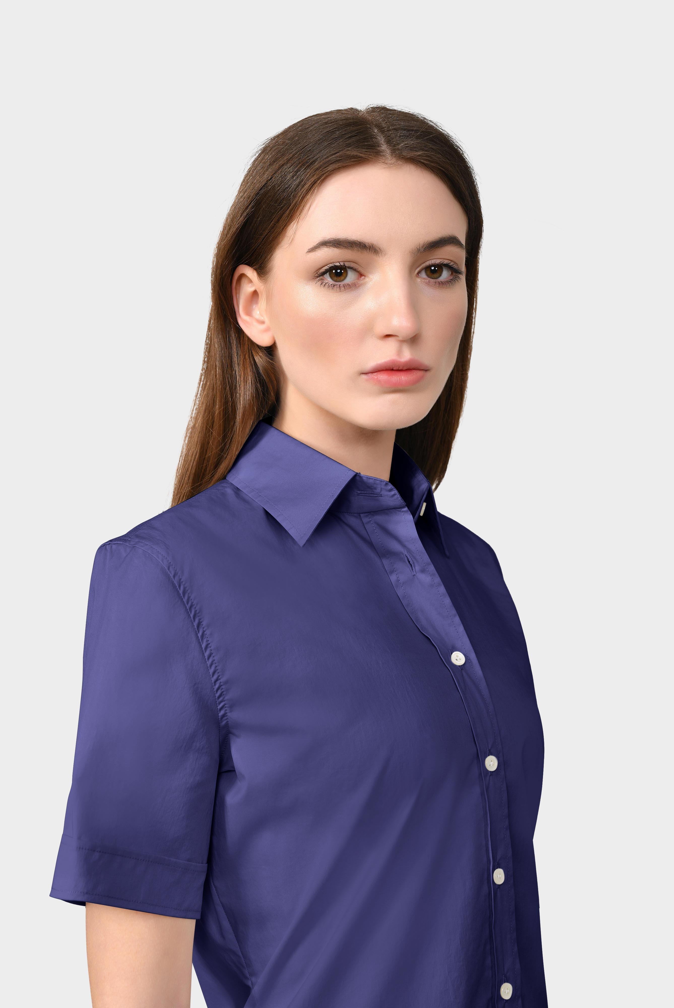 Business Blouses+Shirt Blouse in Stretch Cotton with Paper Touch Effect+05.525S.49.H00240.790.40