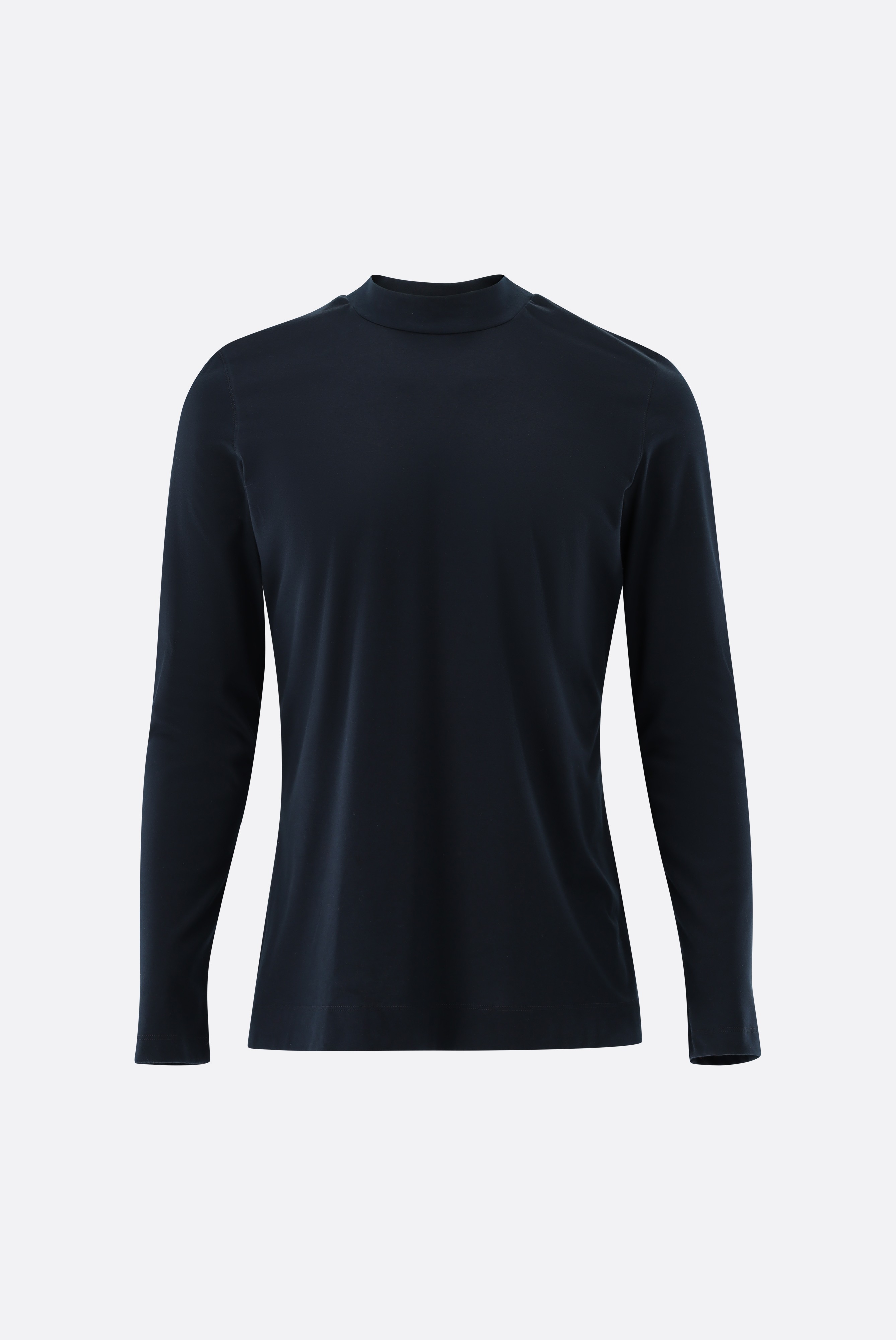 Mock-neck shirt with cashmere and cotton
