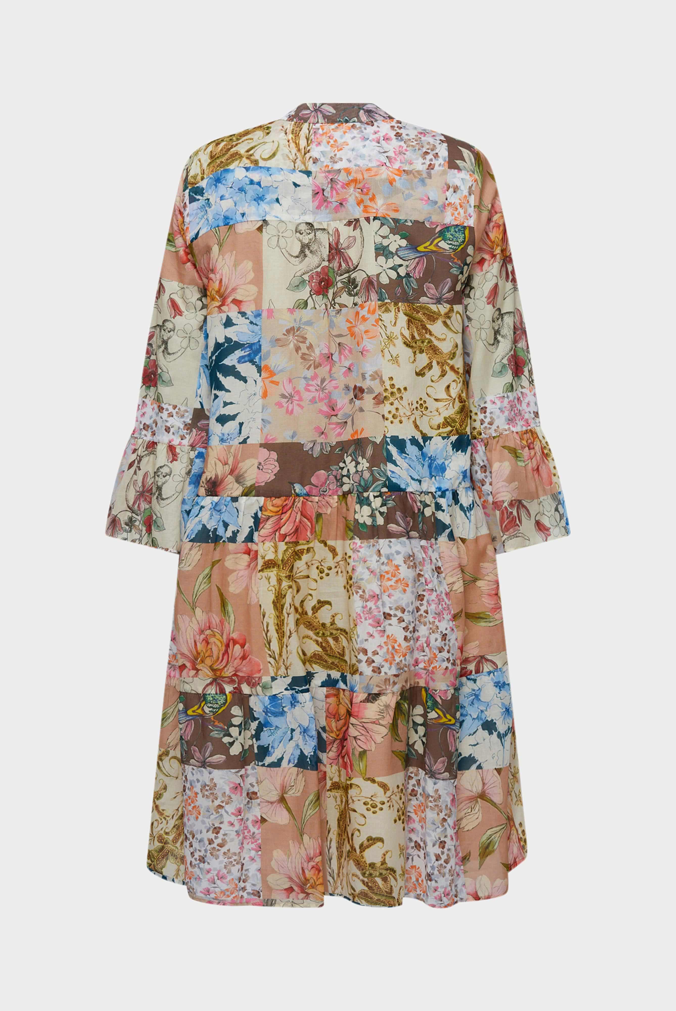 Dresses & Skirts+Slip-on dress with godet details in cotton with patchwork print+05.654Z.1V.170157.115.34