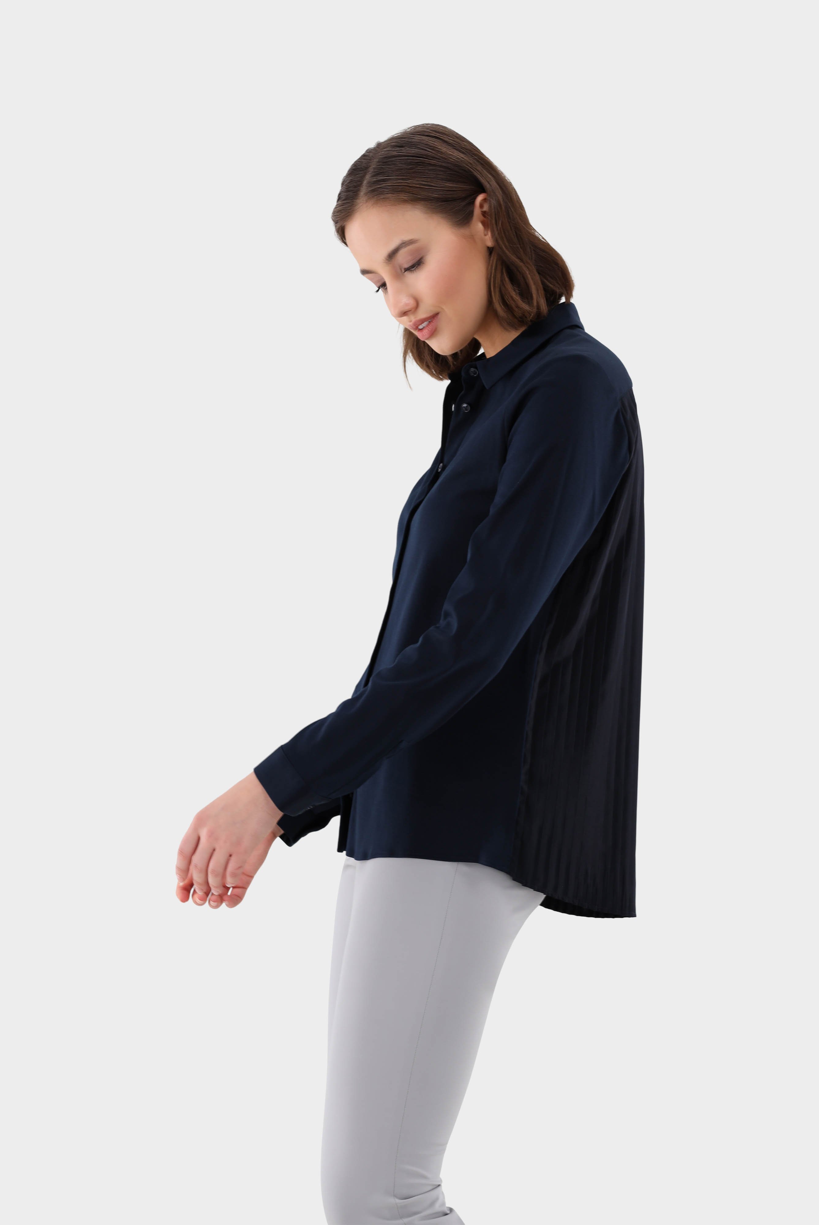 Swiss Cotton Blouse with Pleated Back