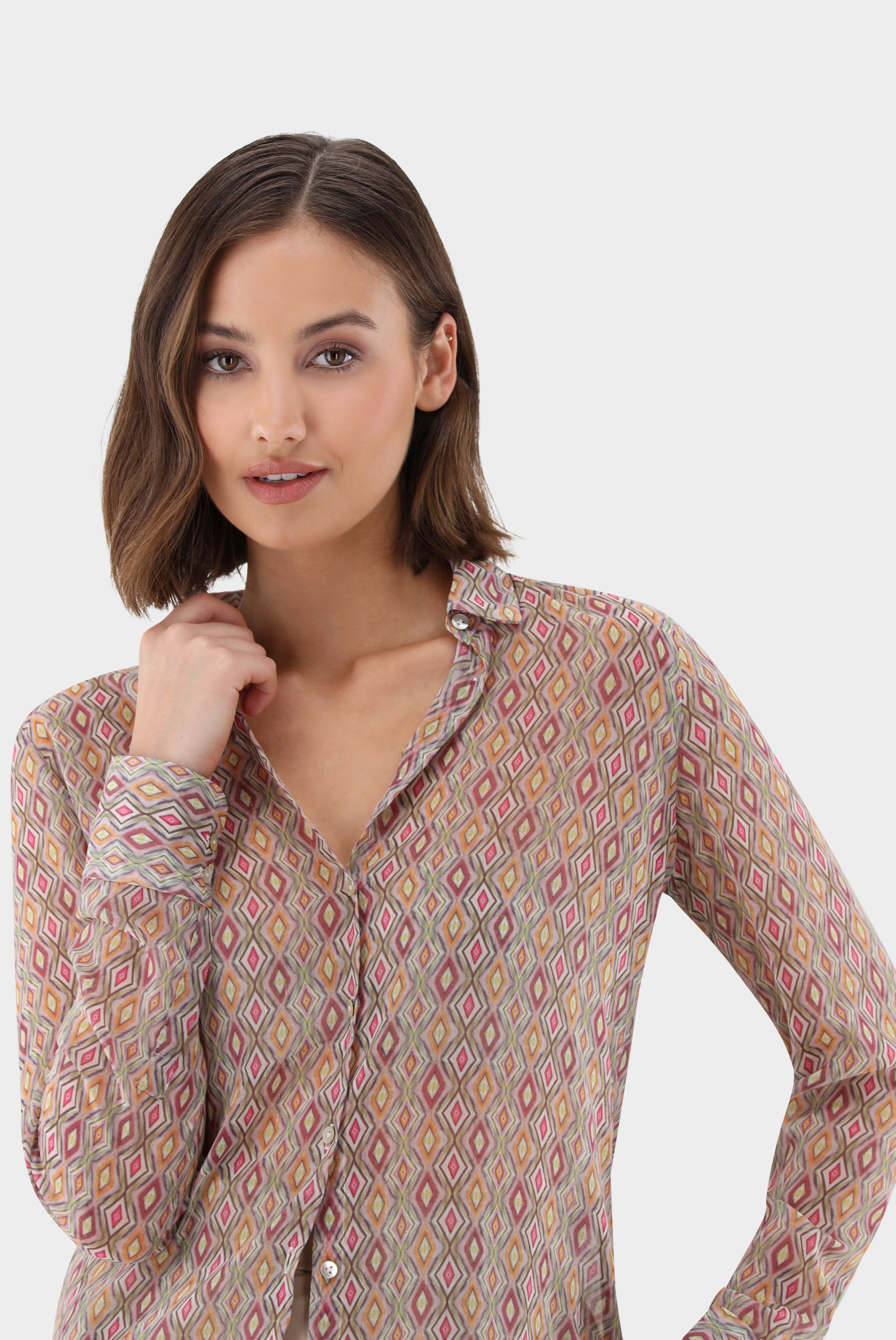 Casual Blouses+Printed Shirt Blouse with Lurex Stripe+05.511Z.07.170153.355.32