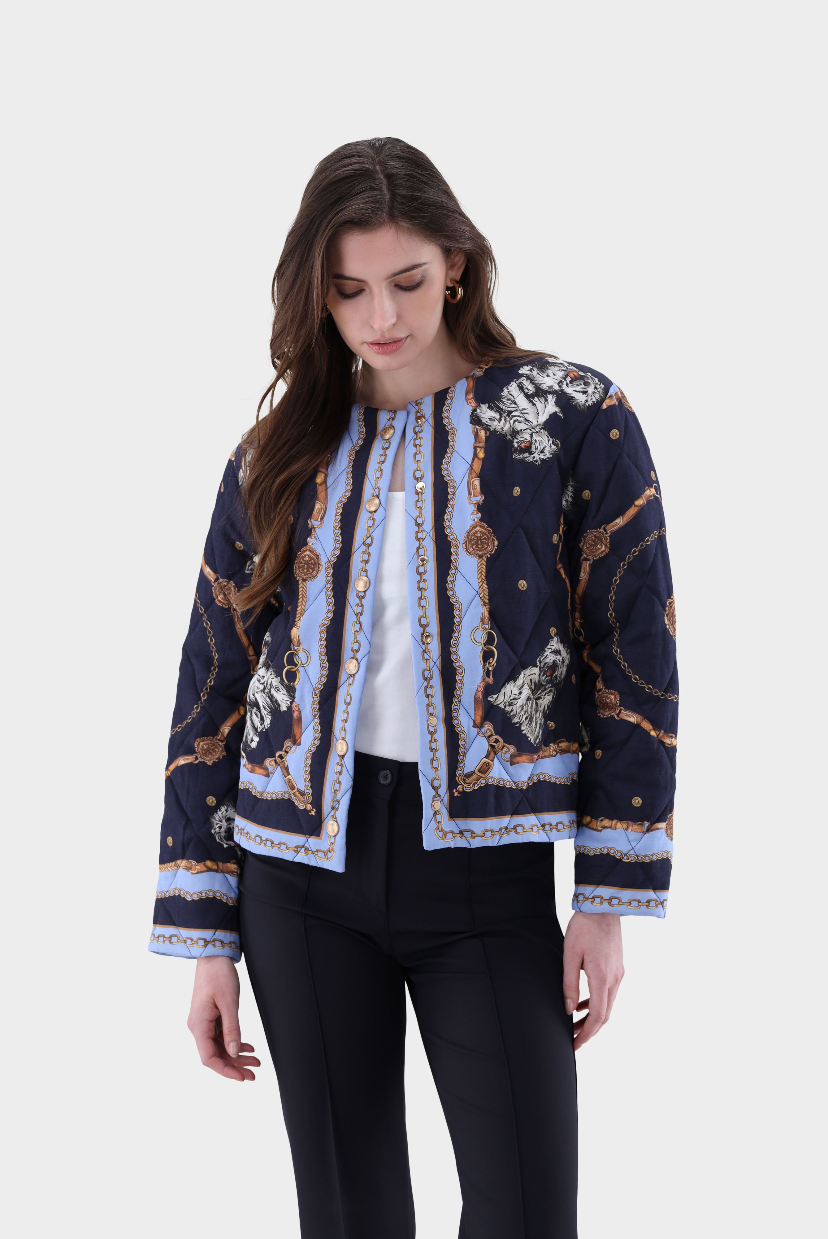 Steppjacke mit platziertem Druck