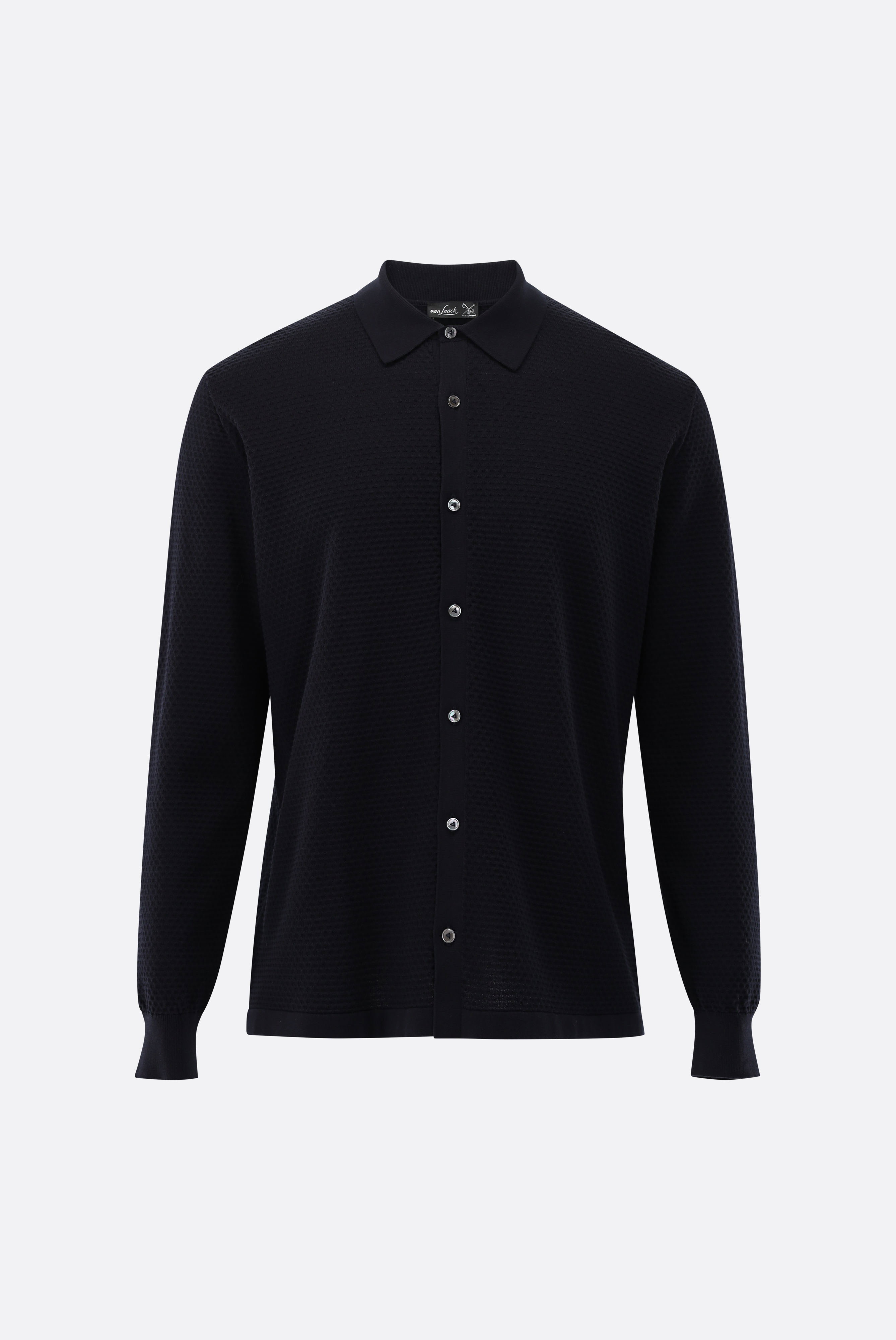 Strickhemd mit Struktur aus Air Cotton günstig online kaufen