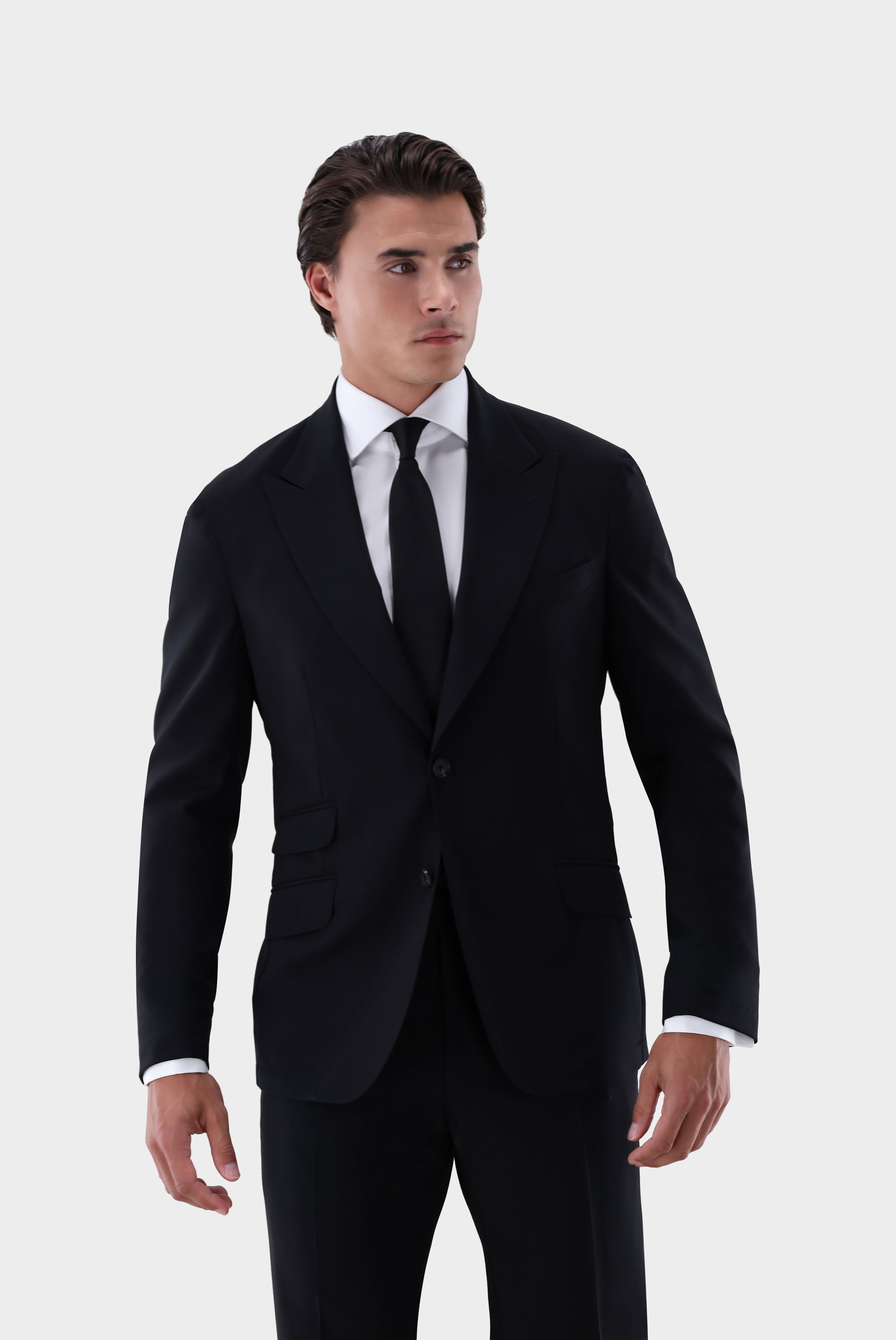 Sakko aus Wolle mit aufsteigendem Revers