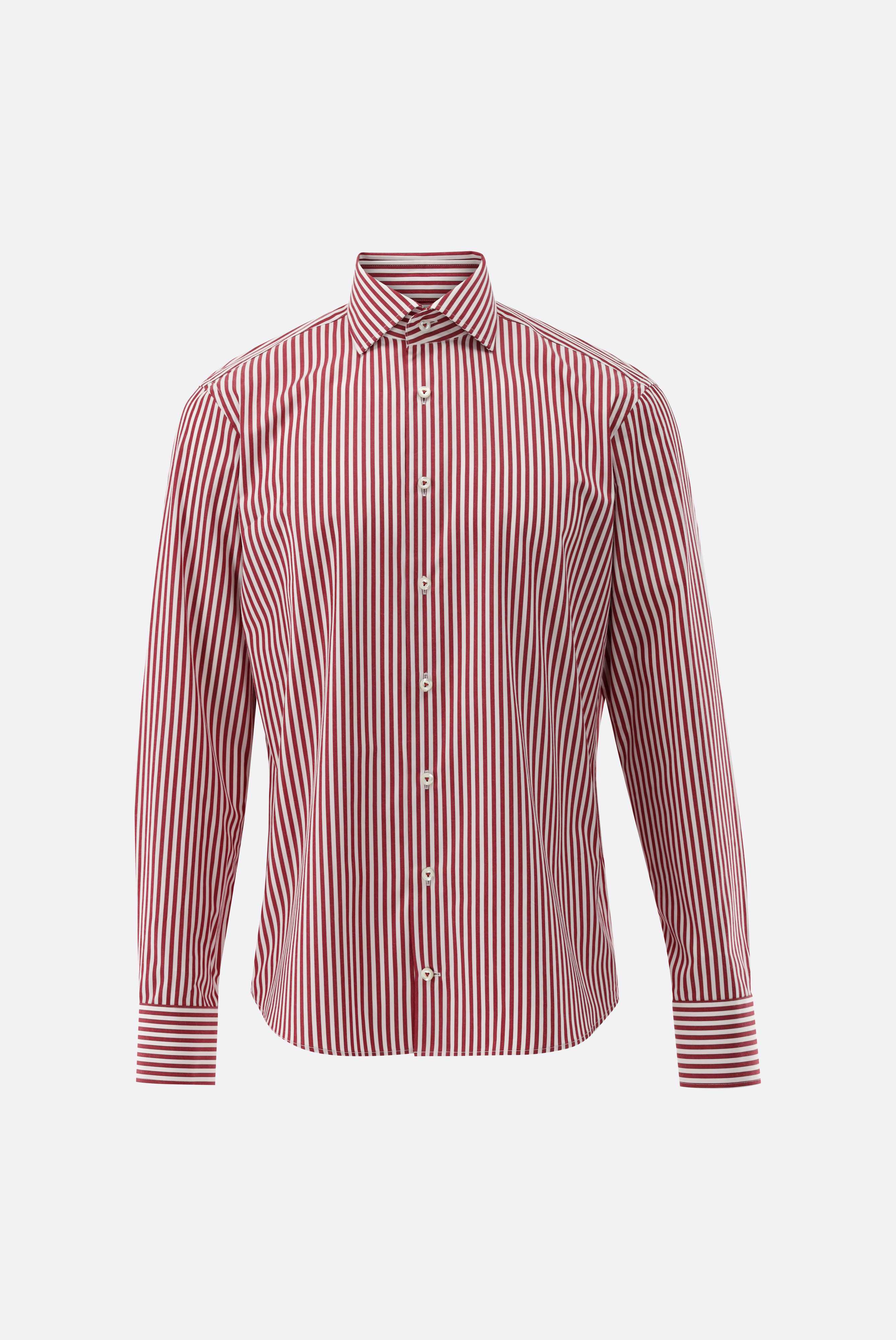 Dobby shirt striped with a cutaway collar