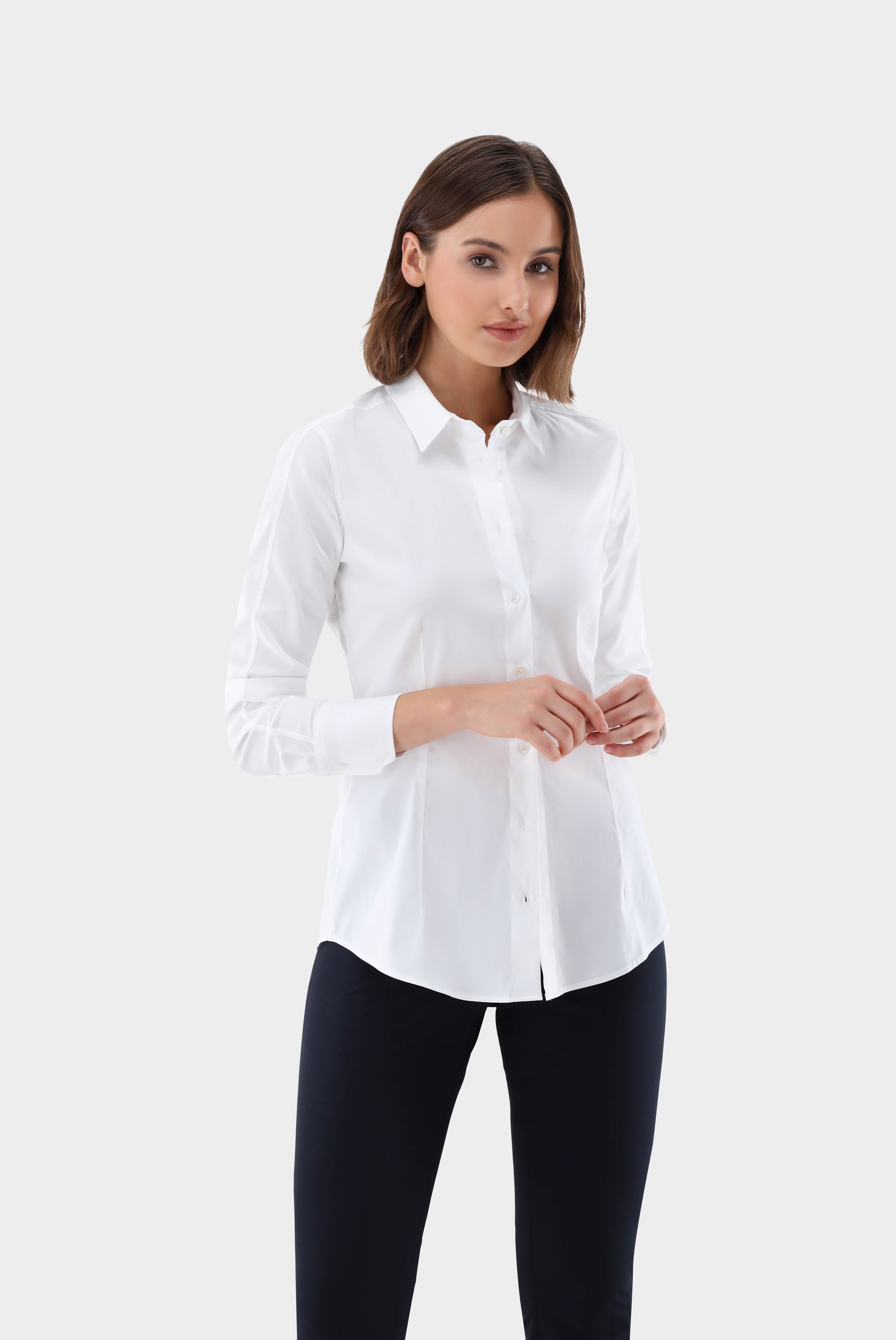 Shirt Blouse with Stretch Slim Fit