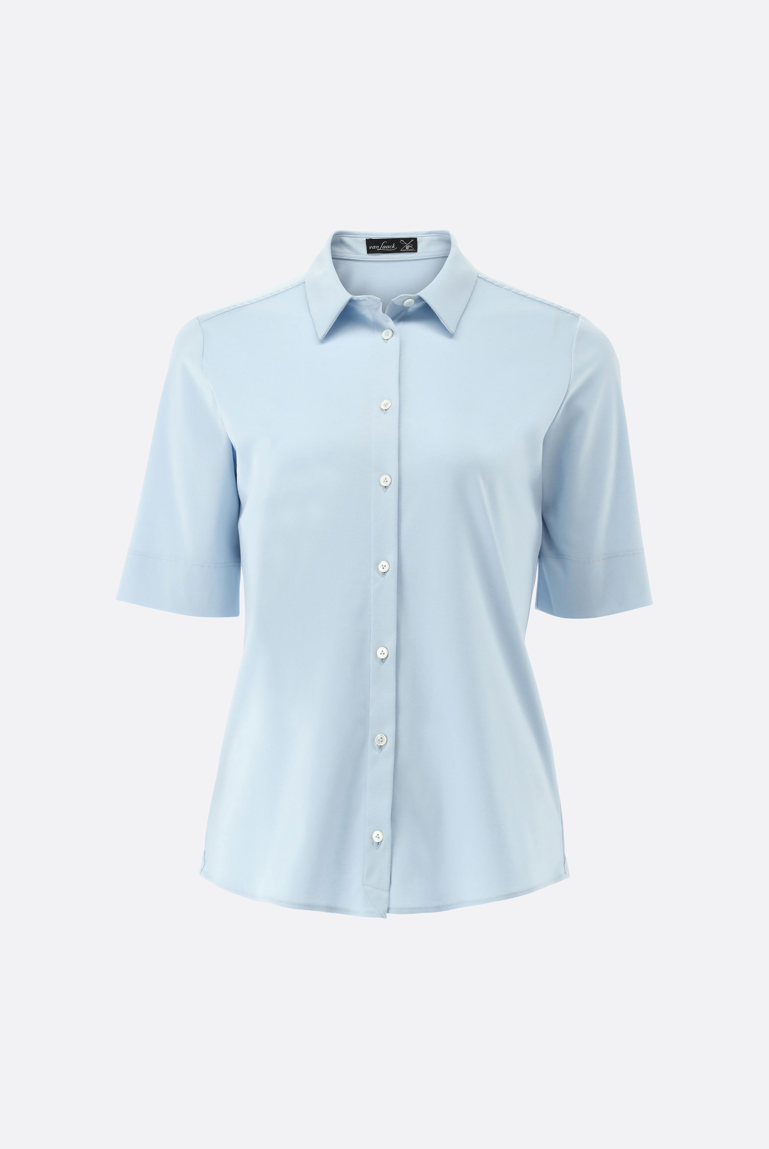 Hemdbluse aus Schweizer Baumwollejersey mit Kurzarm