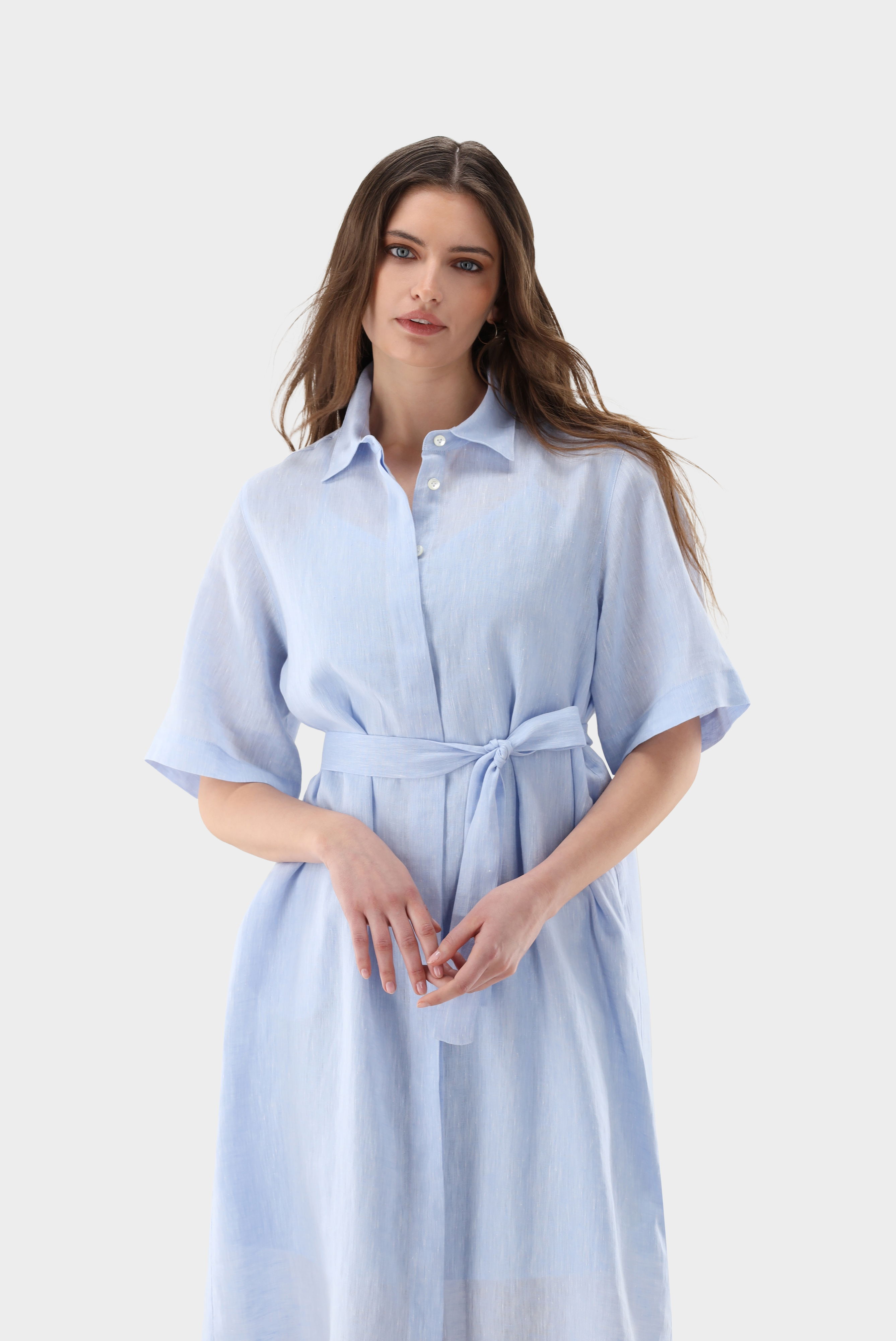 Shirt dress in linen
