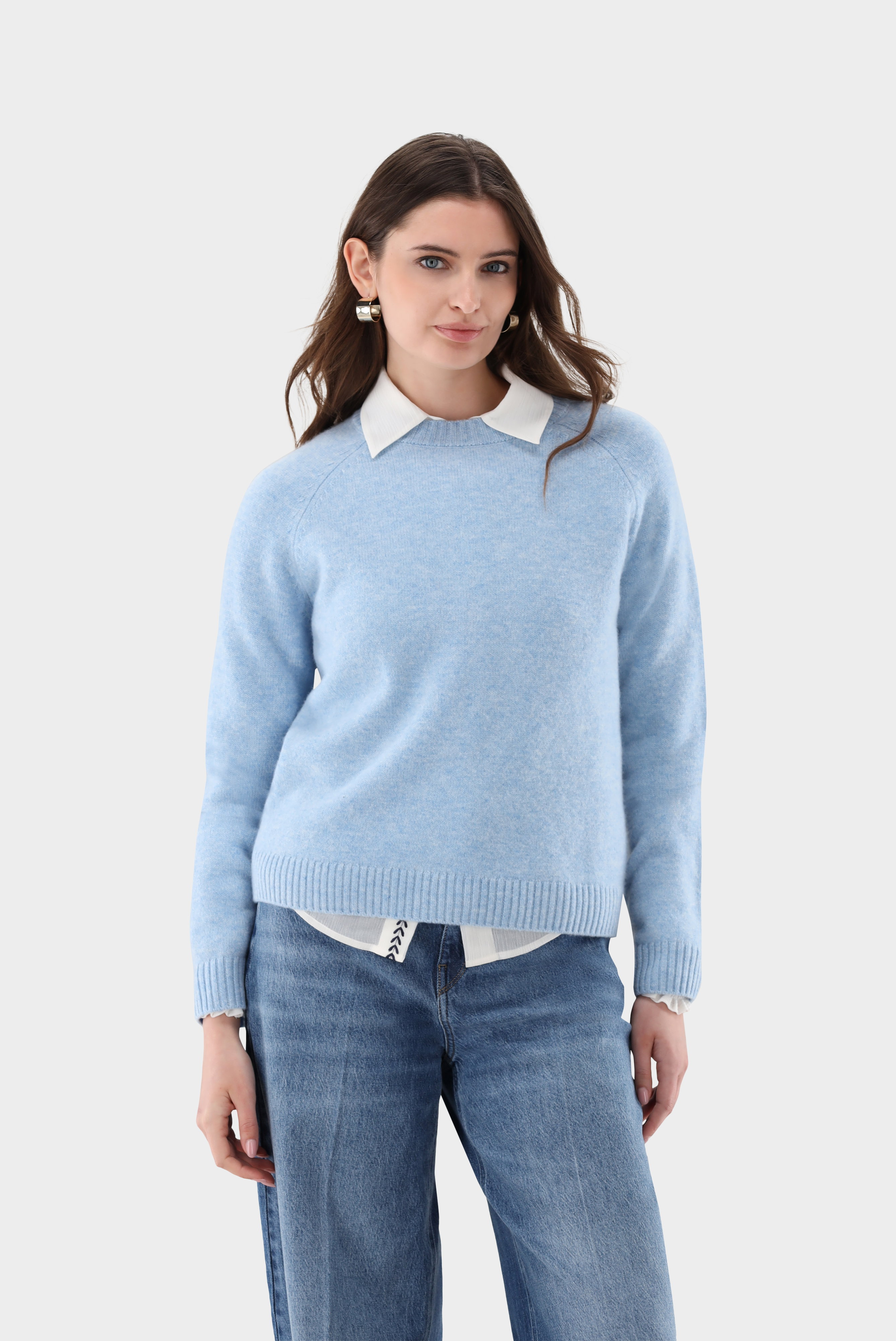 Crew-neck with wool and cashmere
