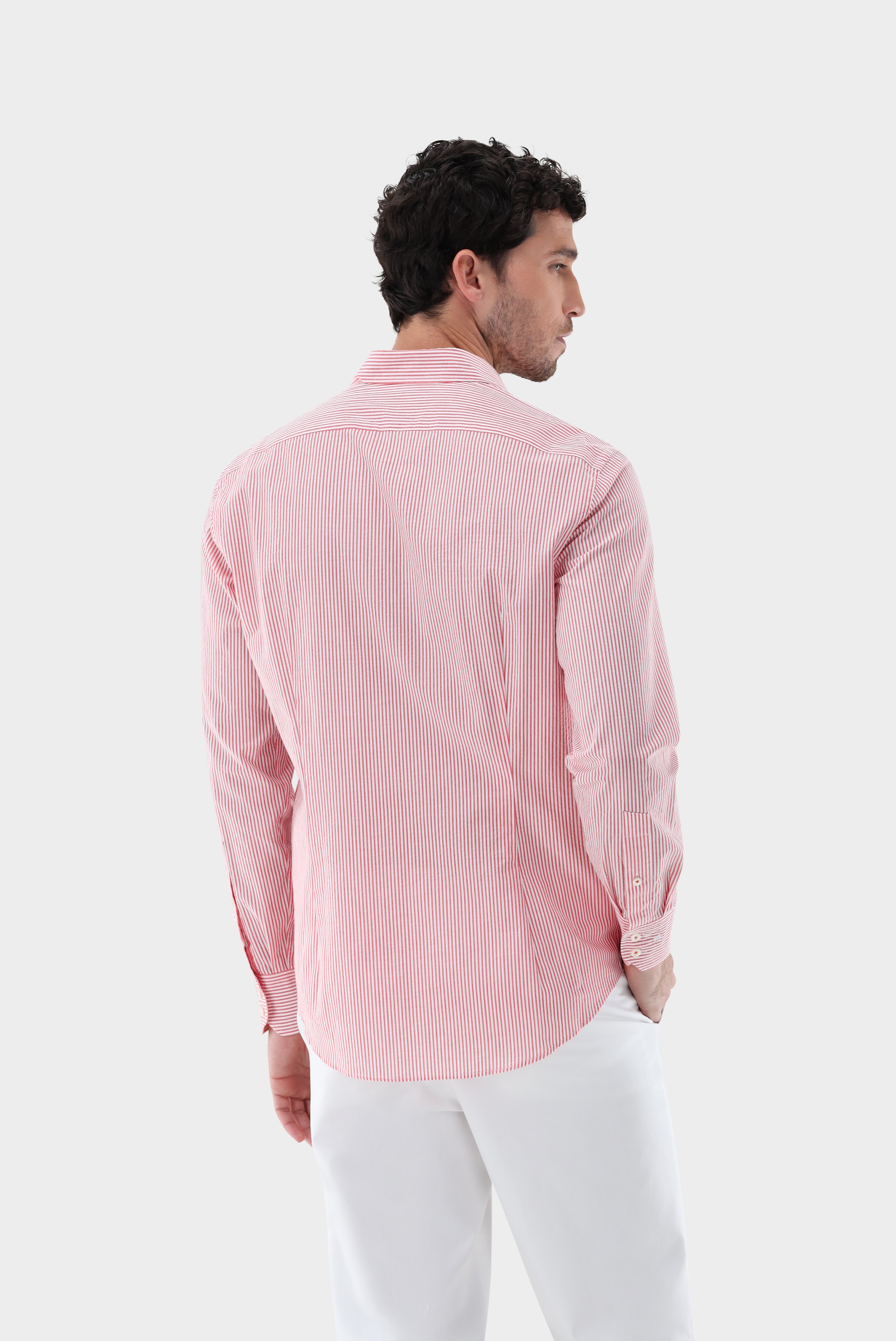 Casual Hemden+Gestreiftes Hemd aus Baumwoll-Seersucker Tailor Fit+20.2011.AV.151054.550.40