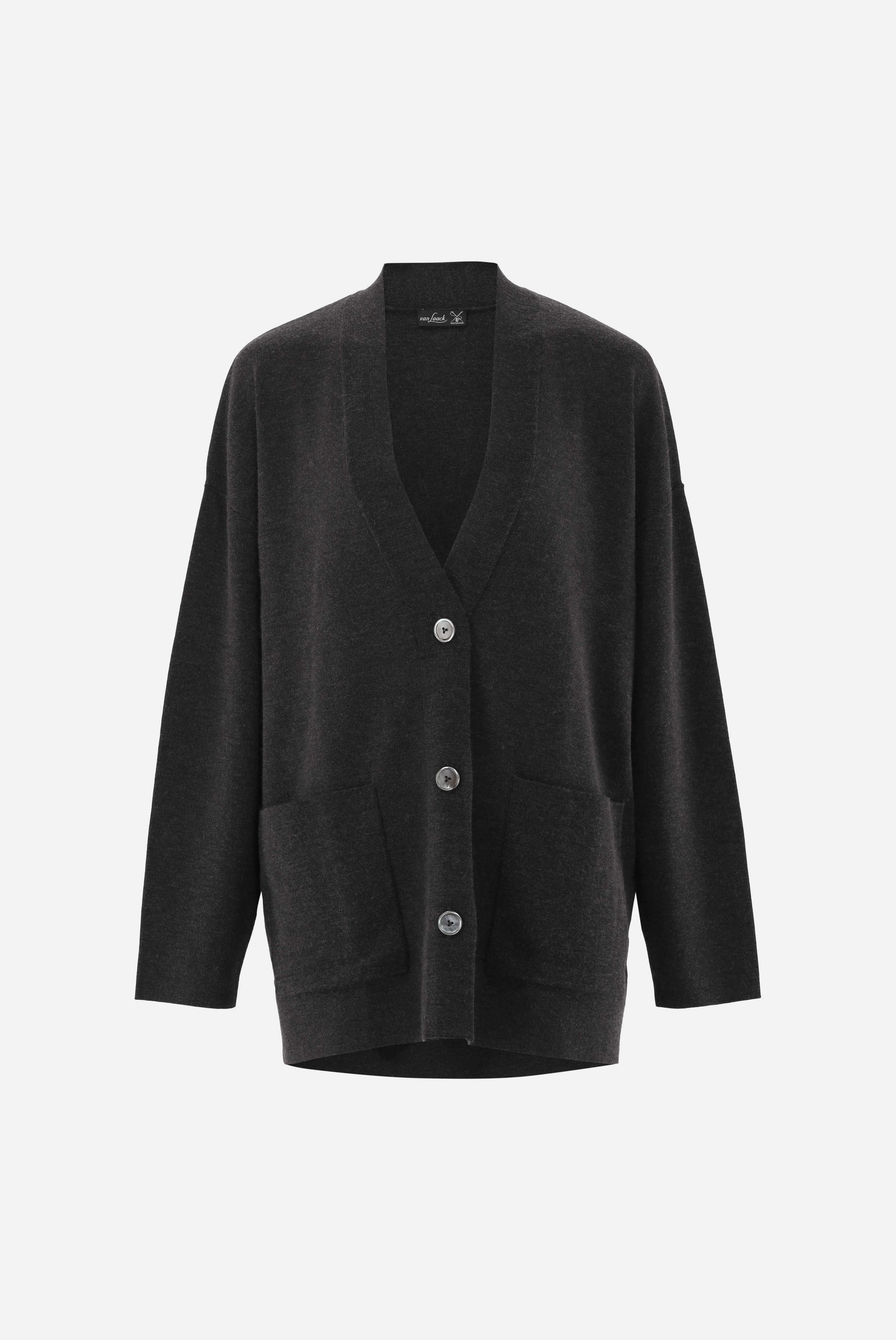 Oversized Strickjacke mit Merino und Viskose