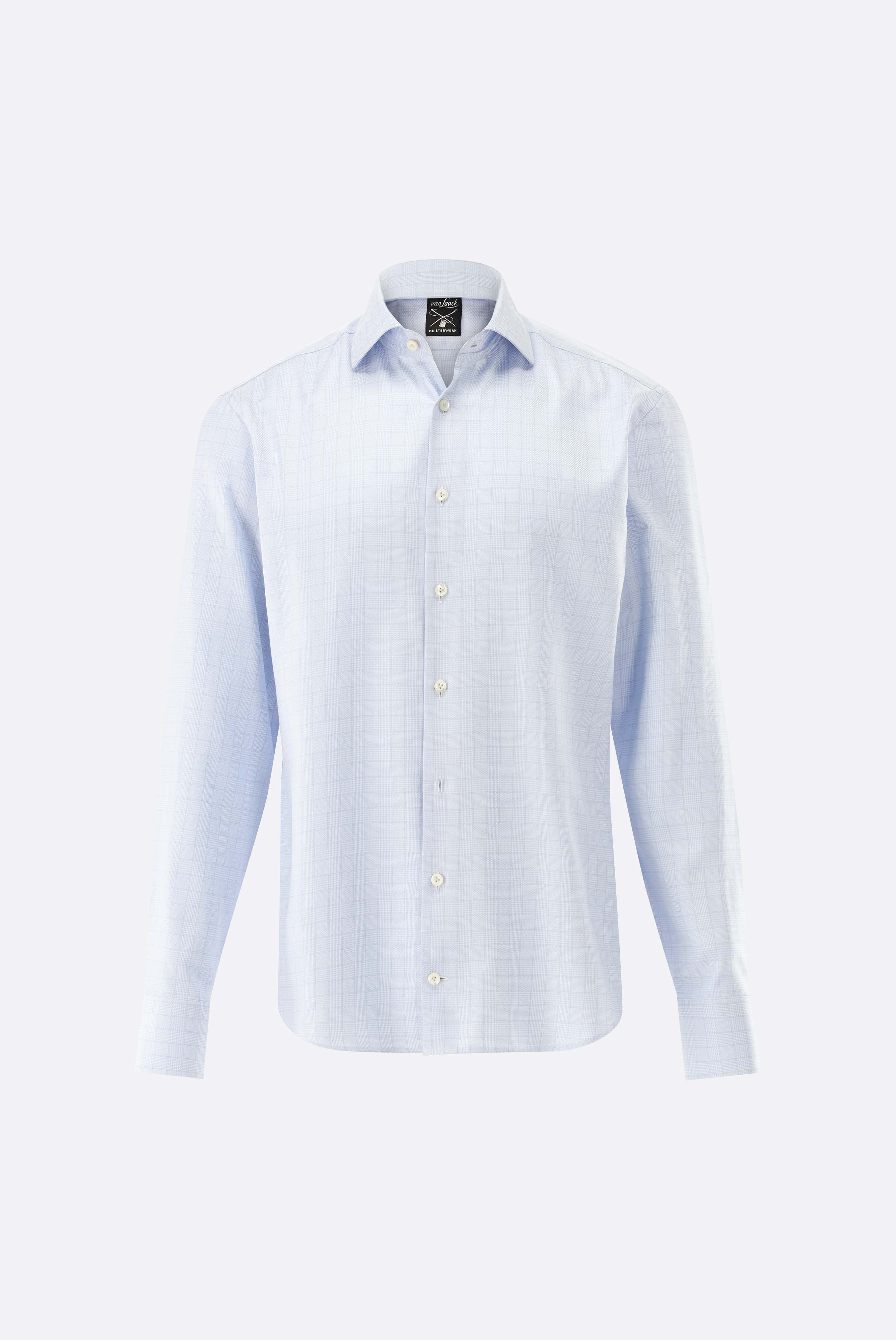 Checked business shirt with shark collar