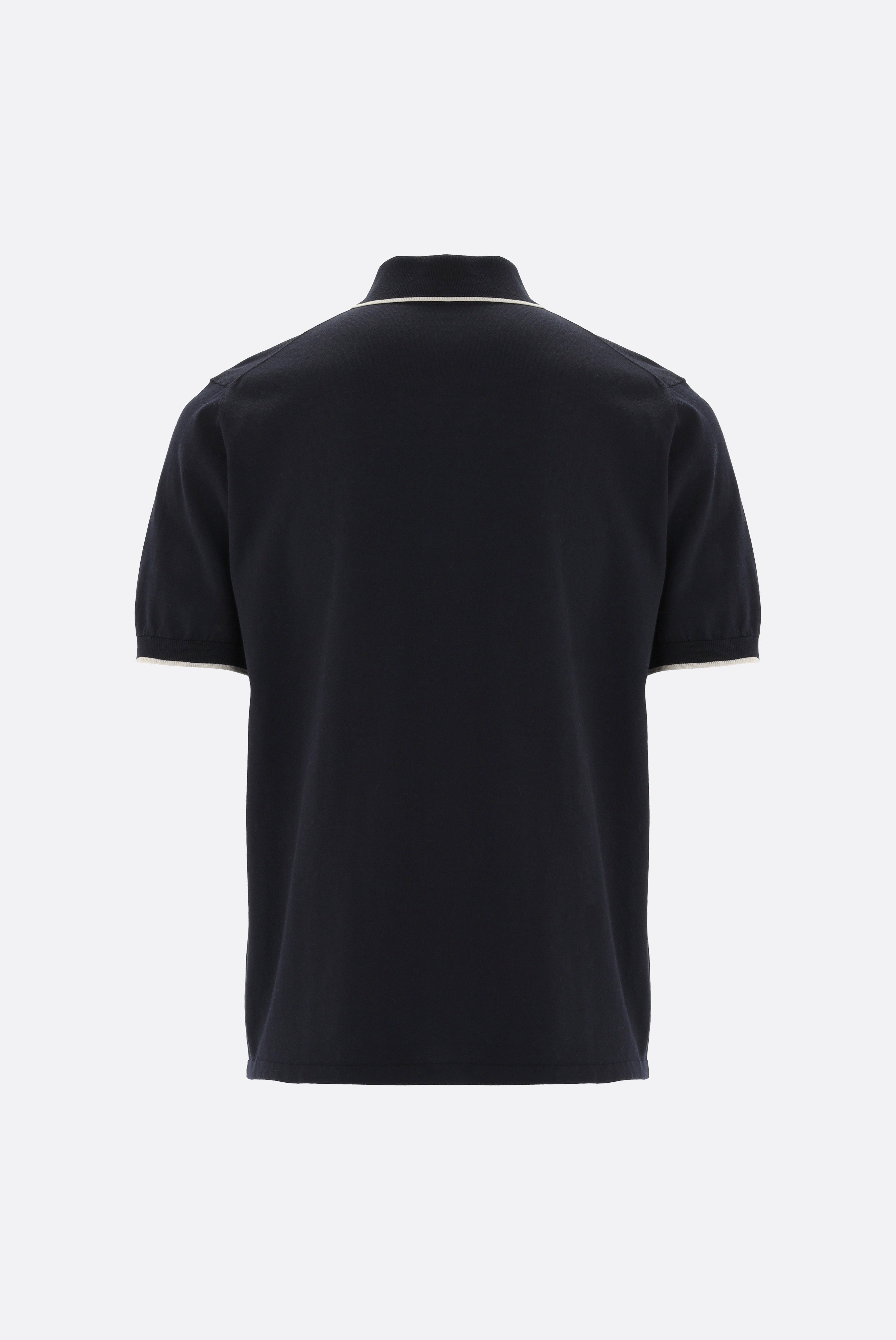 Poloshirts+Gestricktes Zip Polo Shirt aus Air Cotton+82.8647.S7.S00174.795.S