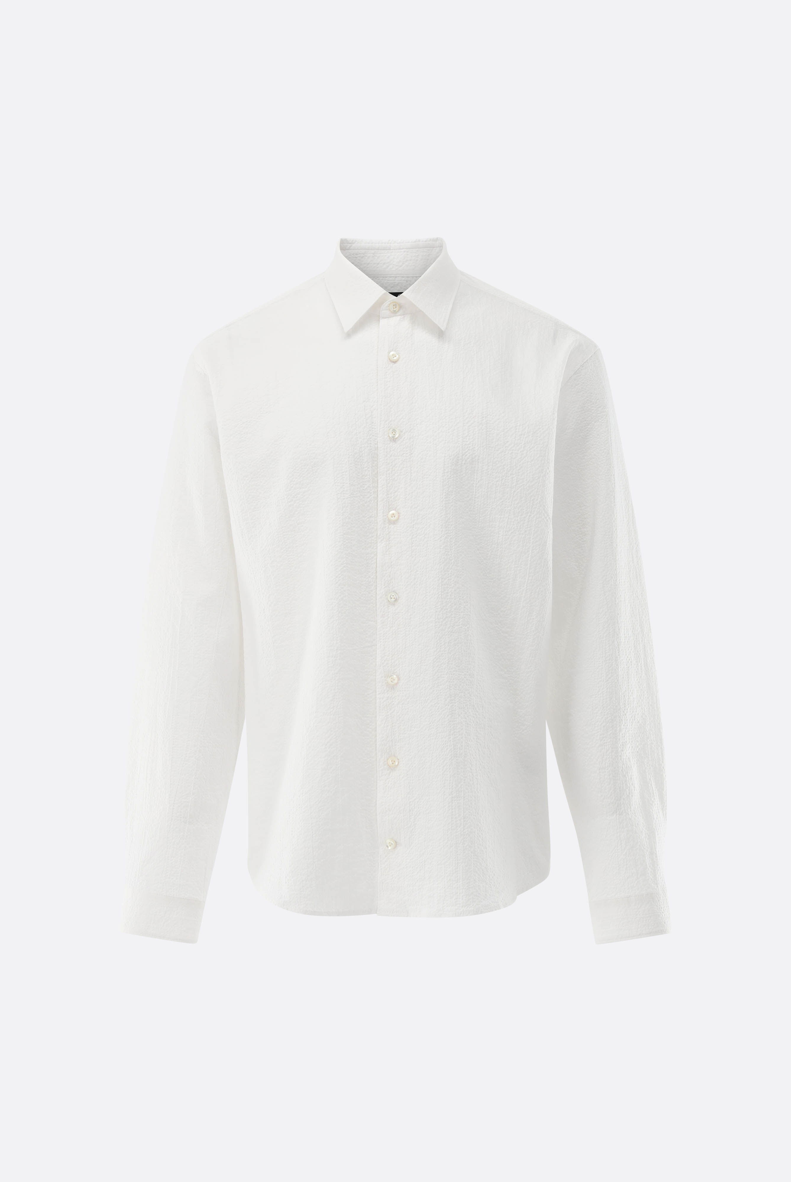 Seersucker shirt with Kent collar