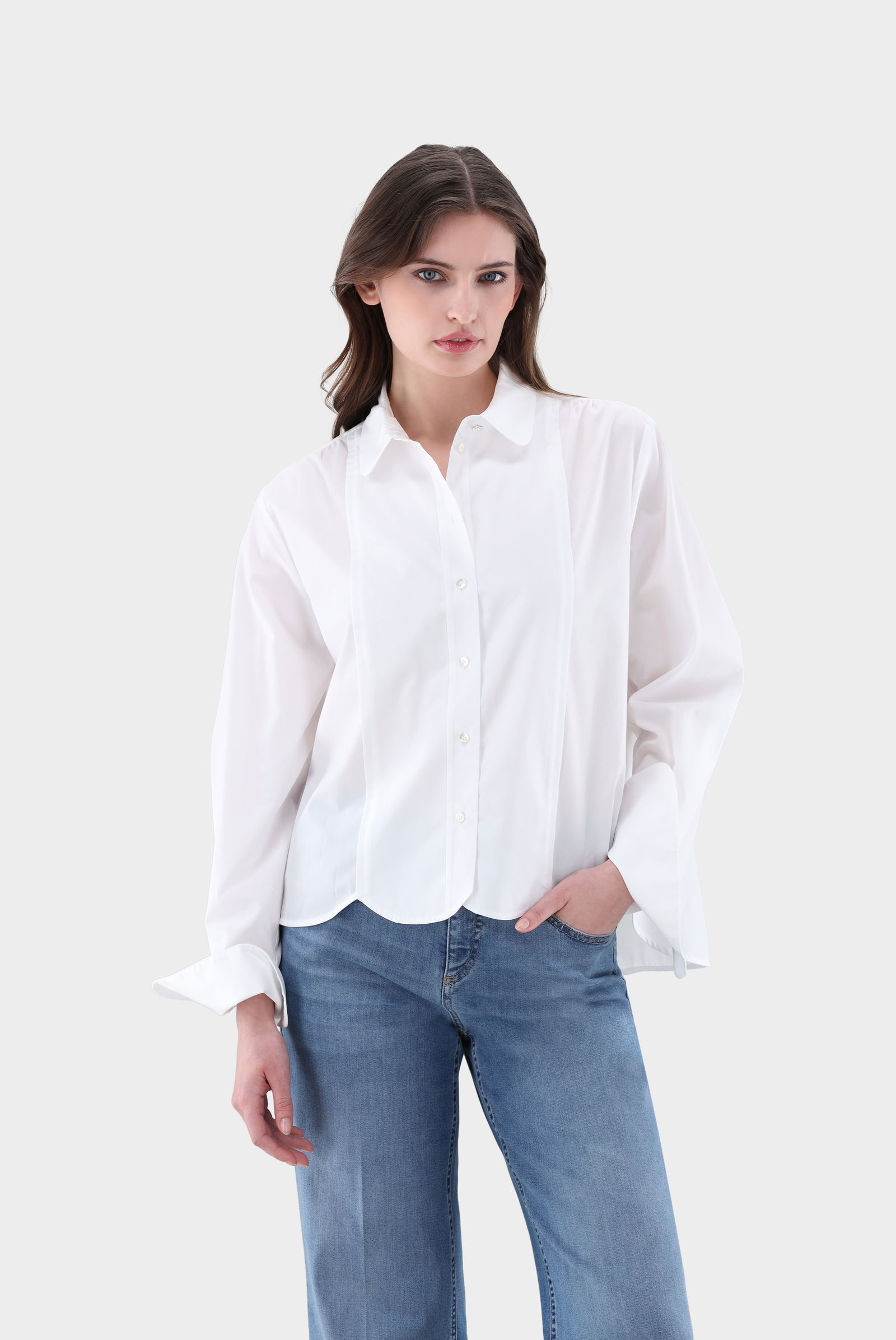 Neiman Marcus Exclusively Boxy linen White blouse Top M Long