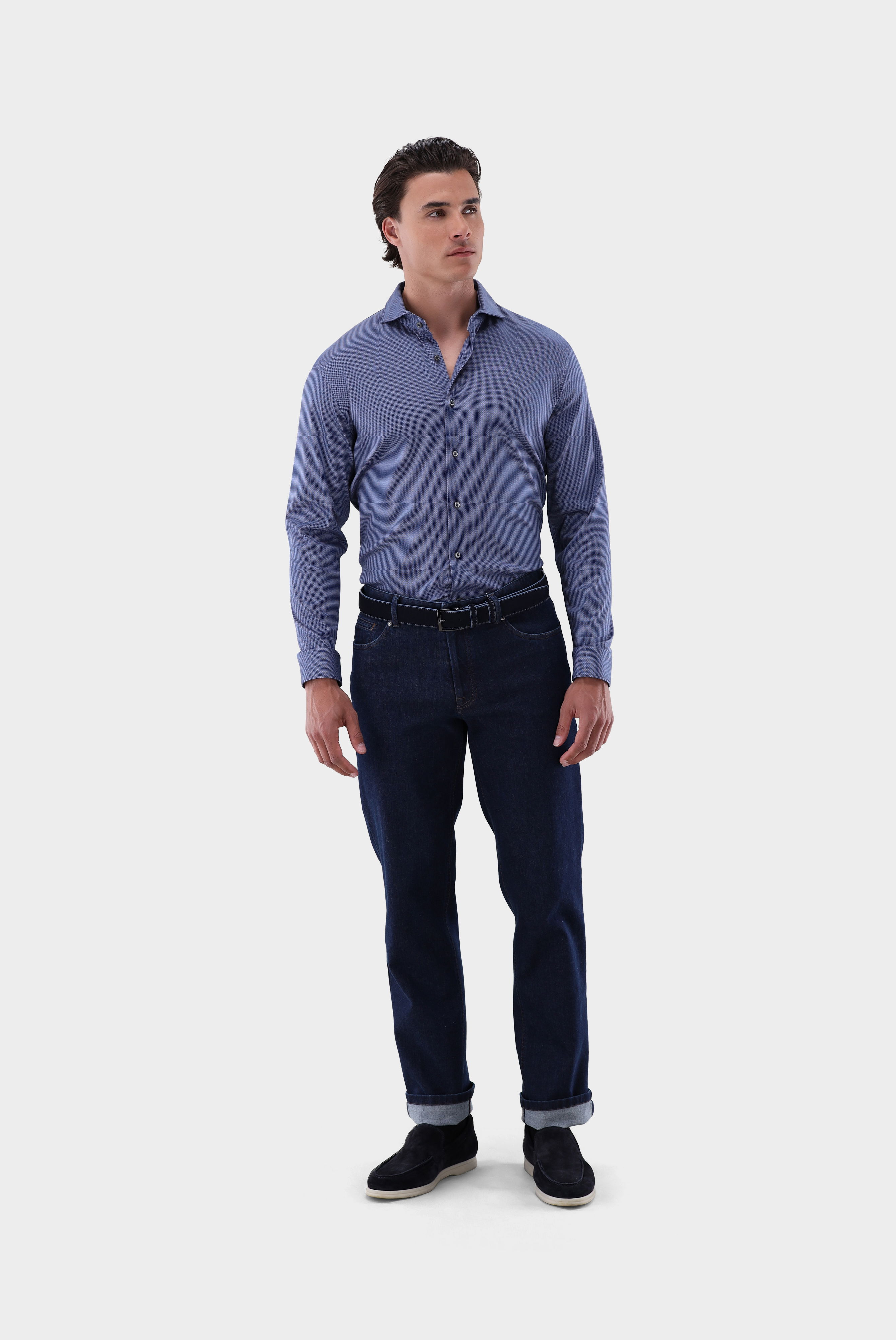 Jersey Hemd mit Micro Druck Tailor Fit günstig online kaufen
