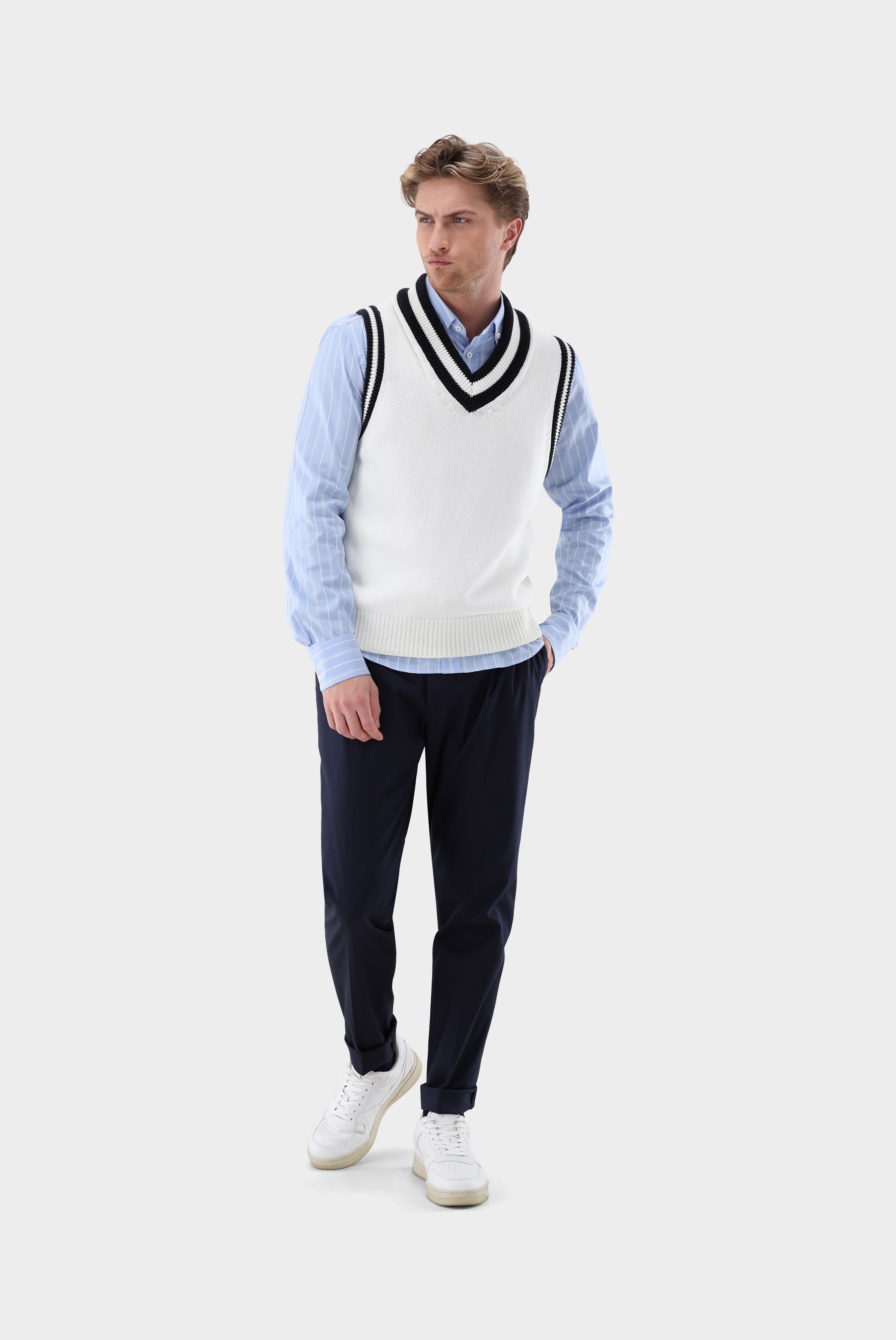 Sweaters & Cardigans+Retro Tennis Sweater Vest Made of Cotton+82.8641.S7.S00262.100.S