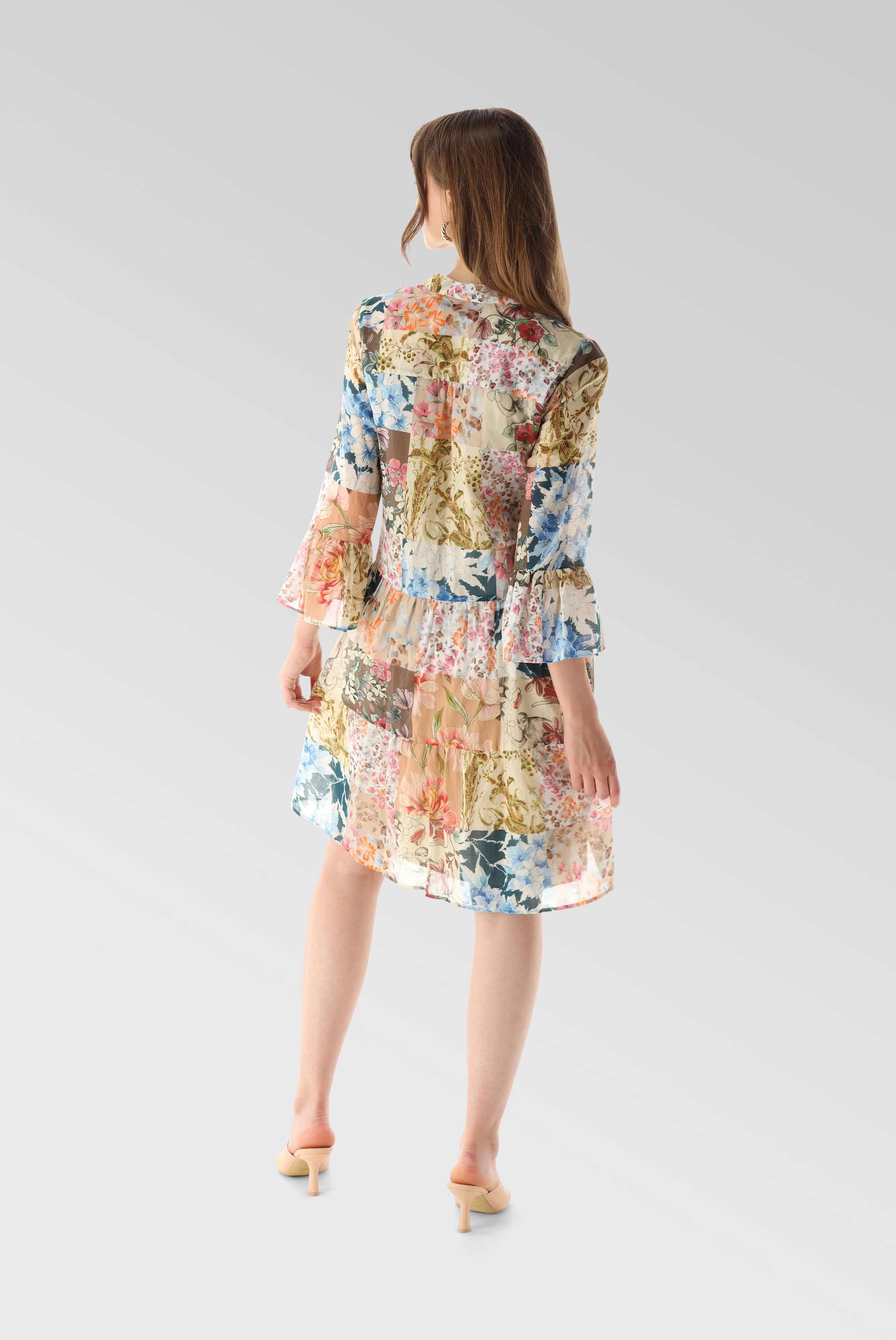 Dresses & Skirts+Slip-on dress with godet details in cotton with patchwork print+05.654Z.1V.170157.115.32