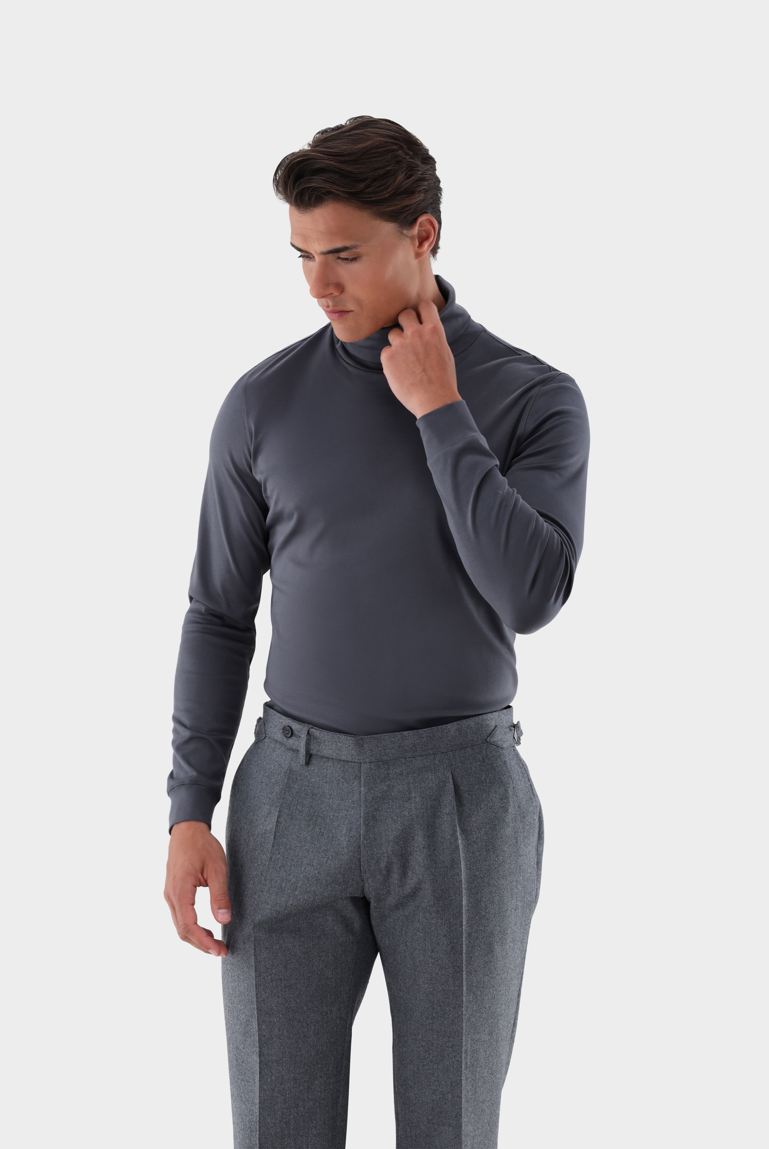 Rollkragenshirt aus Jersey