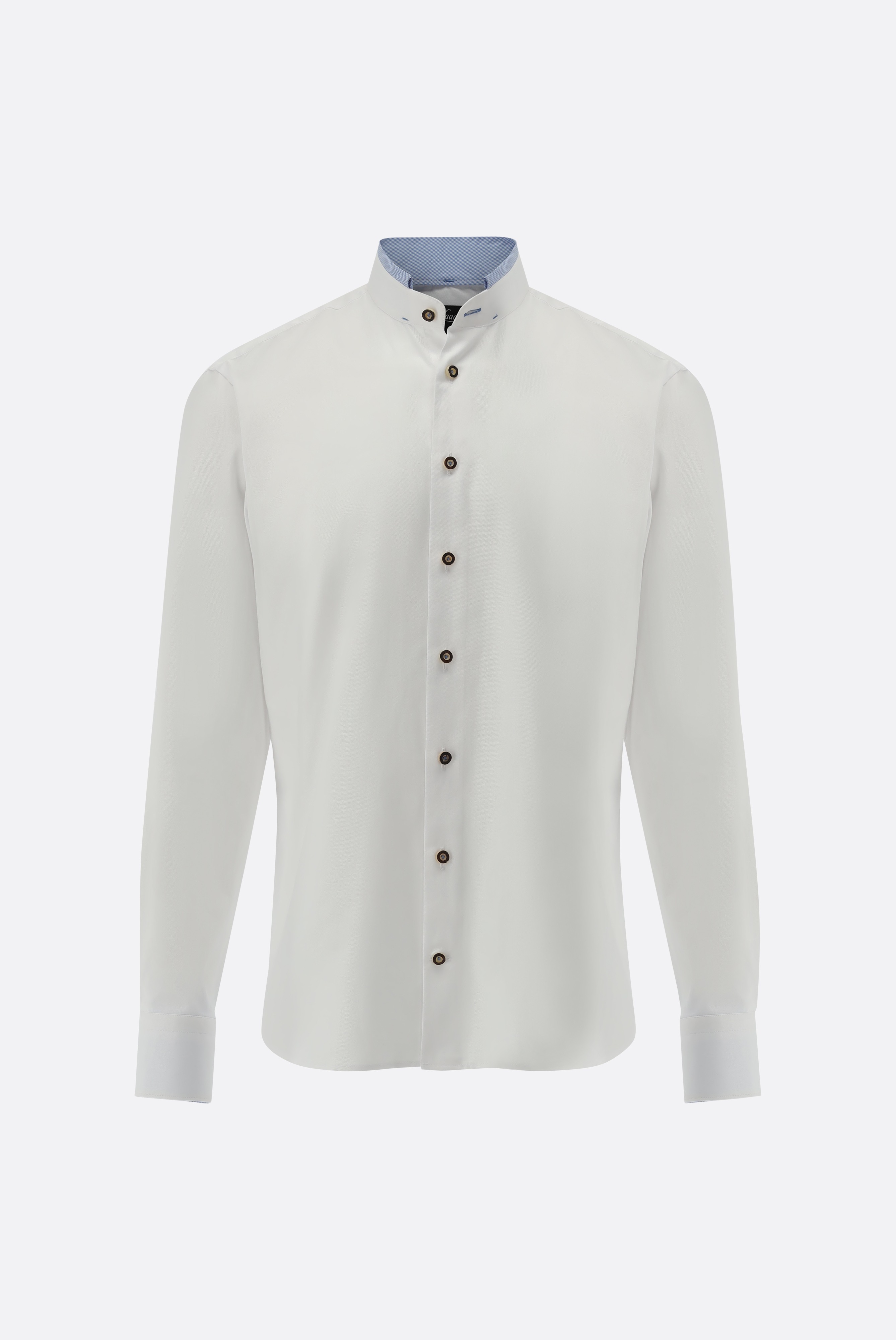 Trachtenhemd mit blau-karierten Farbdetails