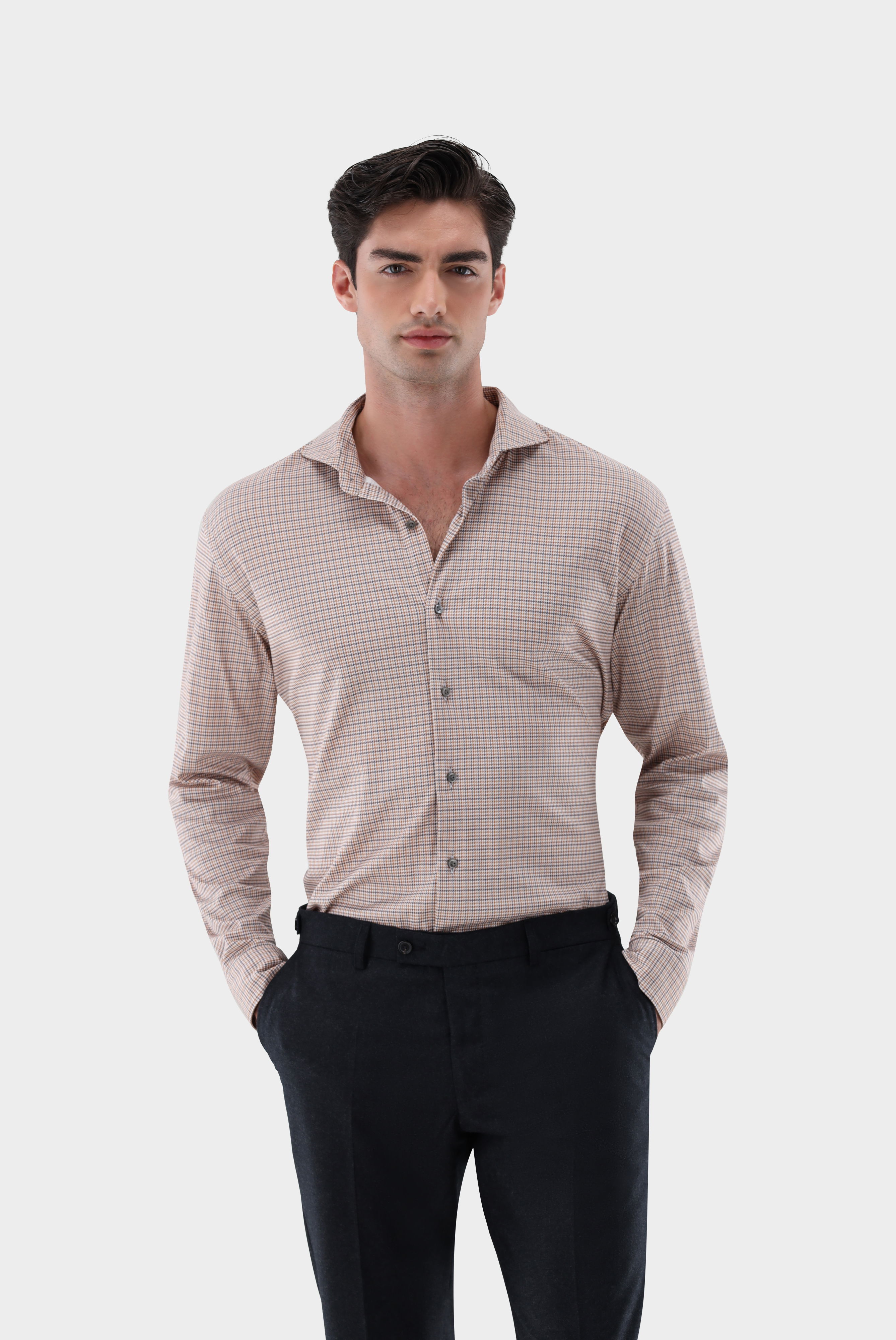 Jersey Hemd aus Schweizer Baumwolle mit Struktur