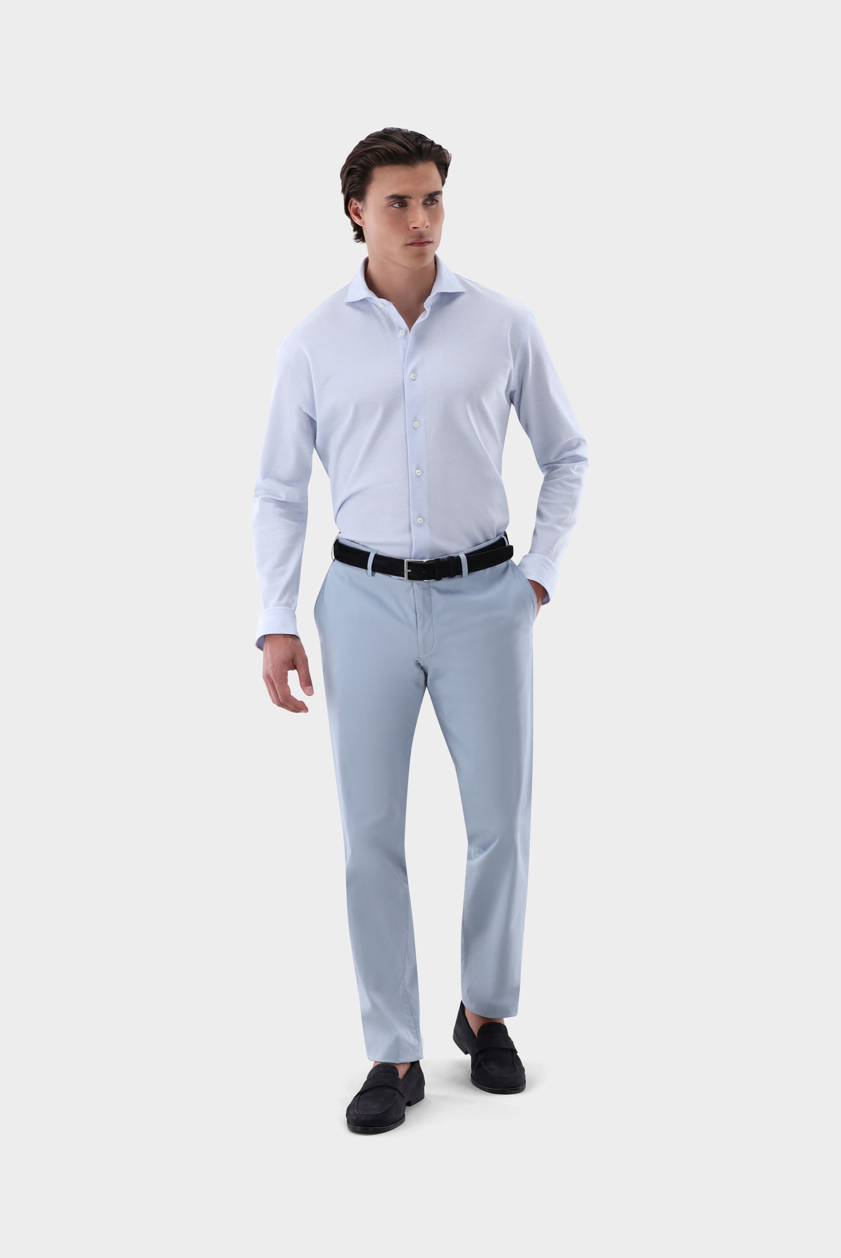 Jersey Hemd mit Piqué Struktur Tailor Fit günstig online kaufen