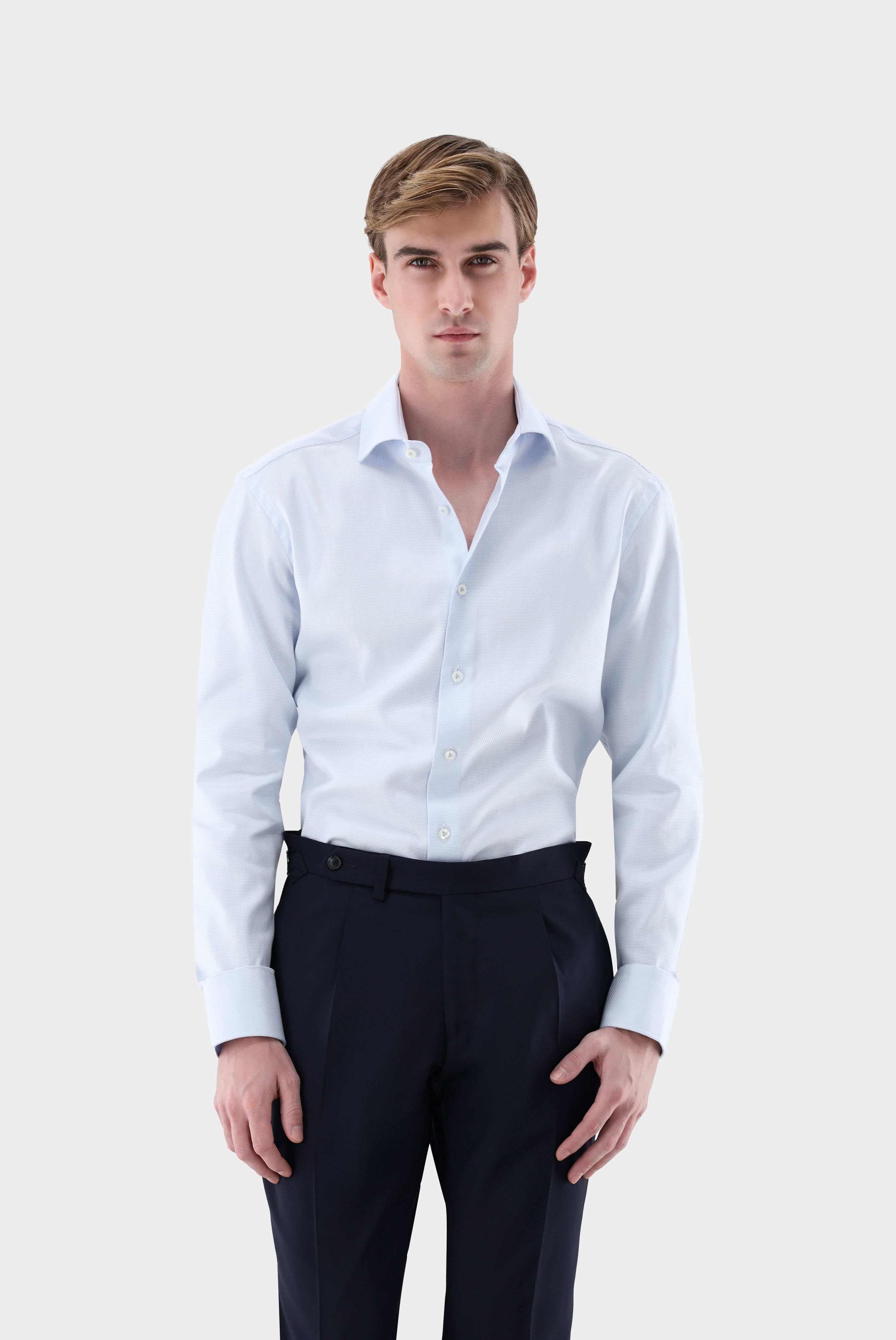 Natté shirt with shark collar Tailor Fit