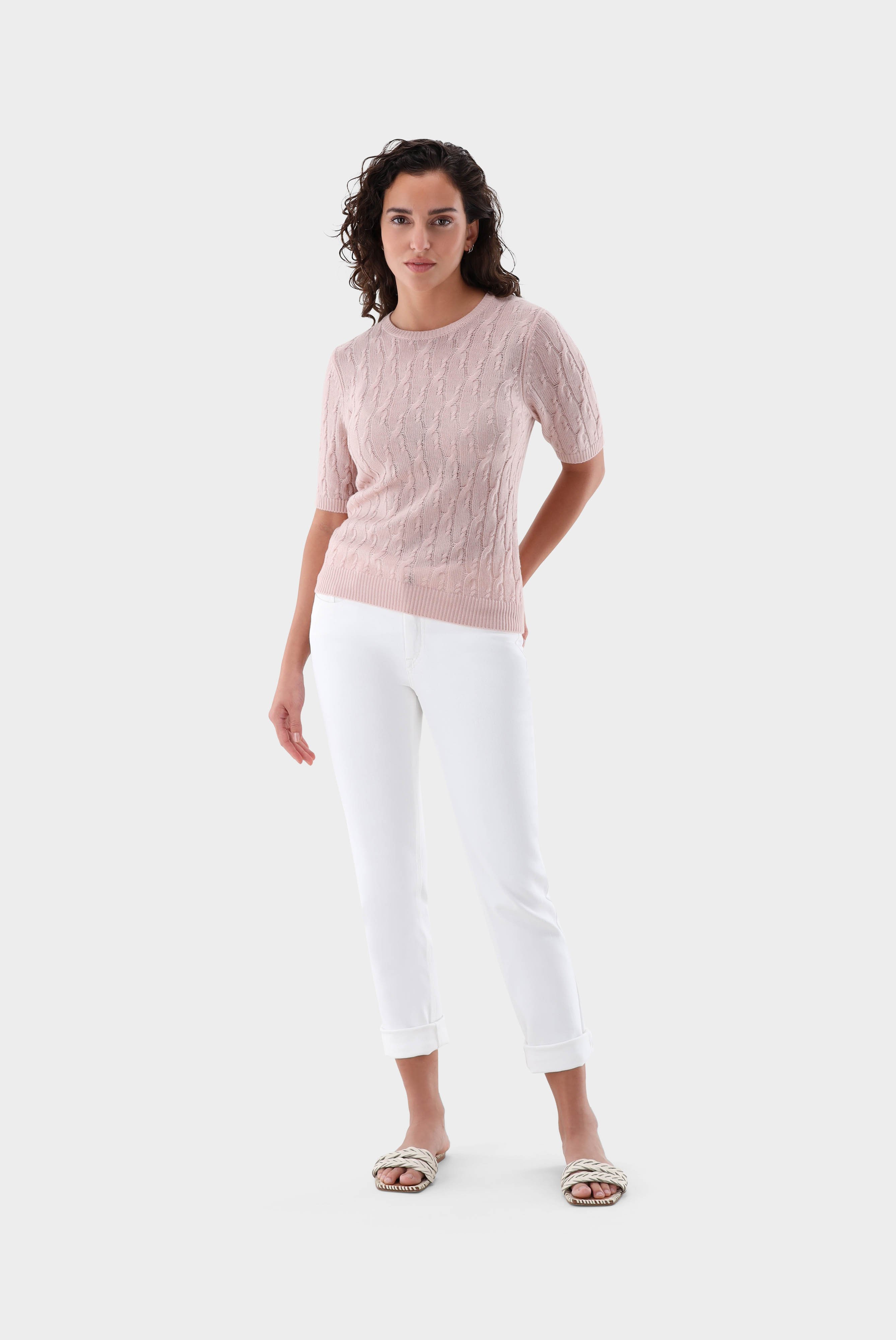 Sweaters & Cardigans+T-Shirt in Lightweight Wool Cable Knit+09.9754..S00254.320.XS