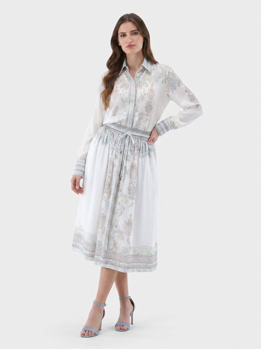 Seidenbluse tailliert mit Paisley-Druck