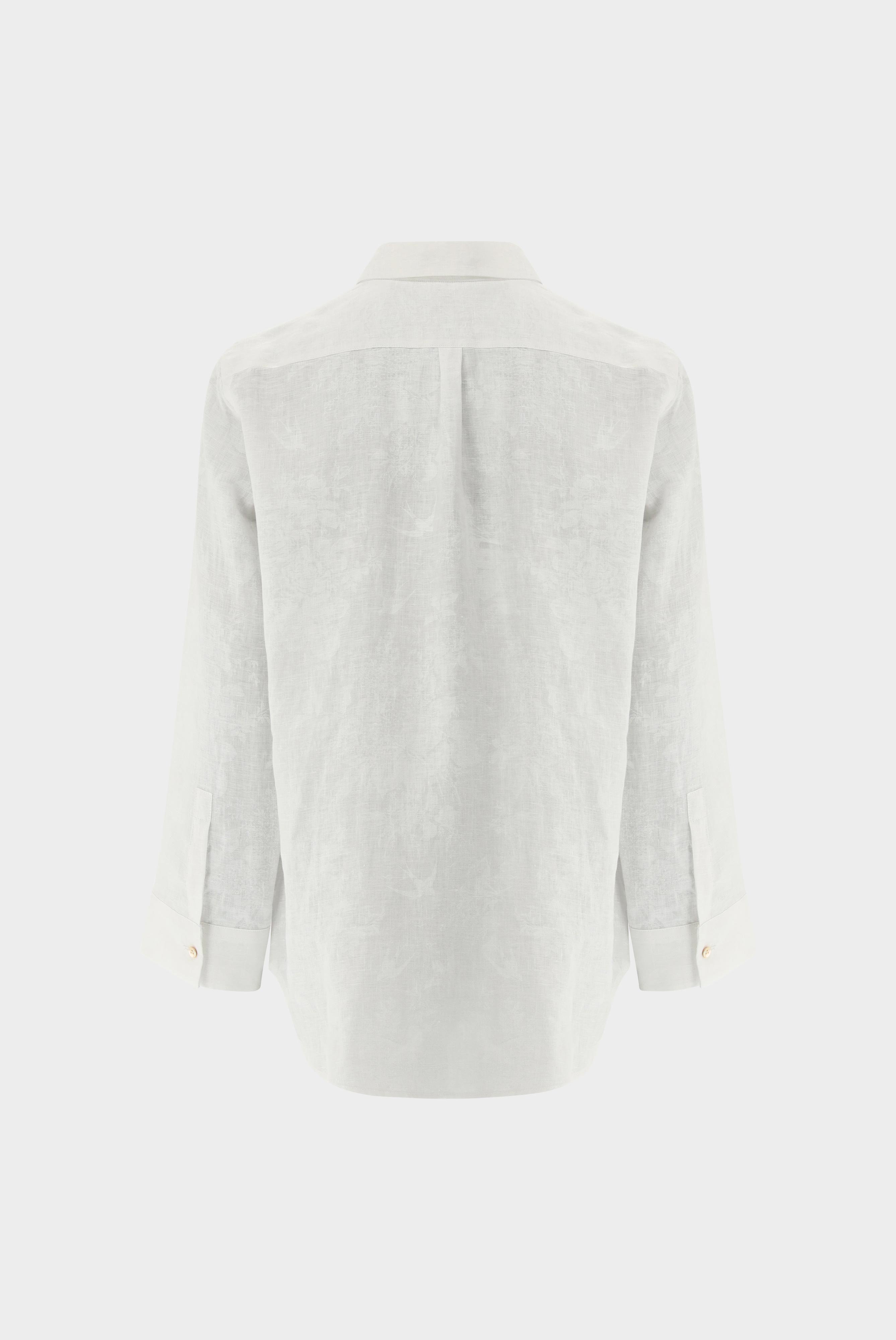 Casual Blouses+Linen shirt blouse with tonal print+05.528R.P8.170345.000.32