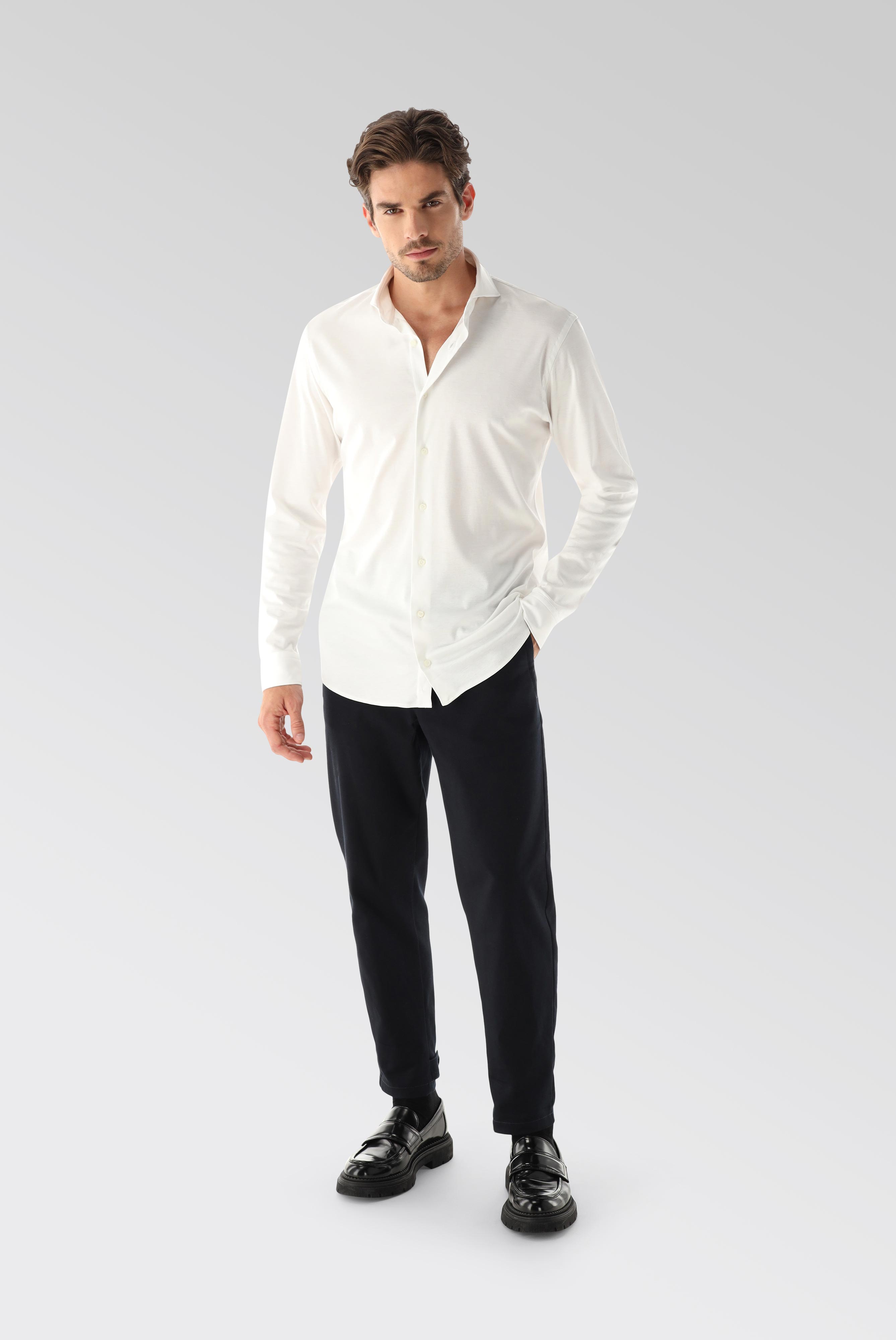 Jersey Hemd aus Schweizer Baumwolle Tailor Fit günstig online kaufen