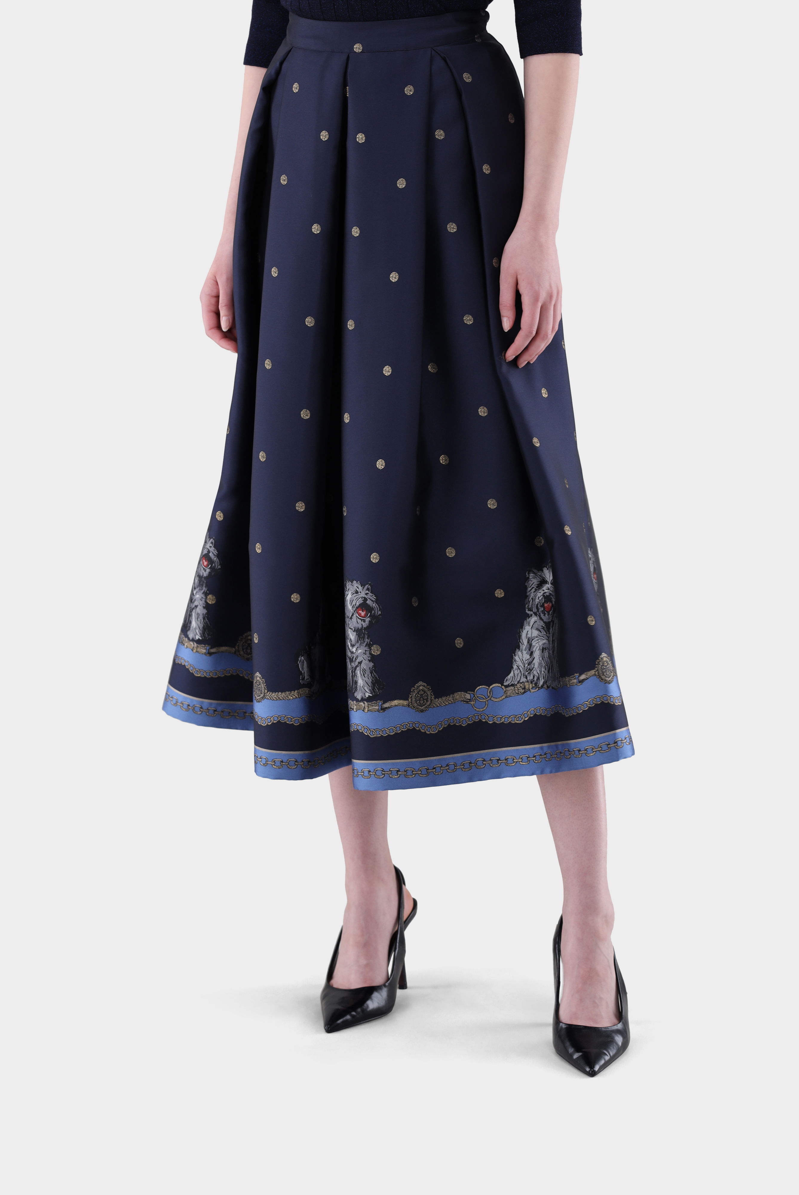 Midirock mit Jacquard-Druck