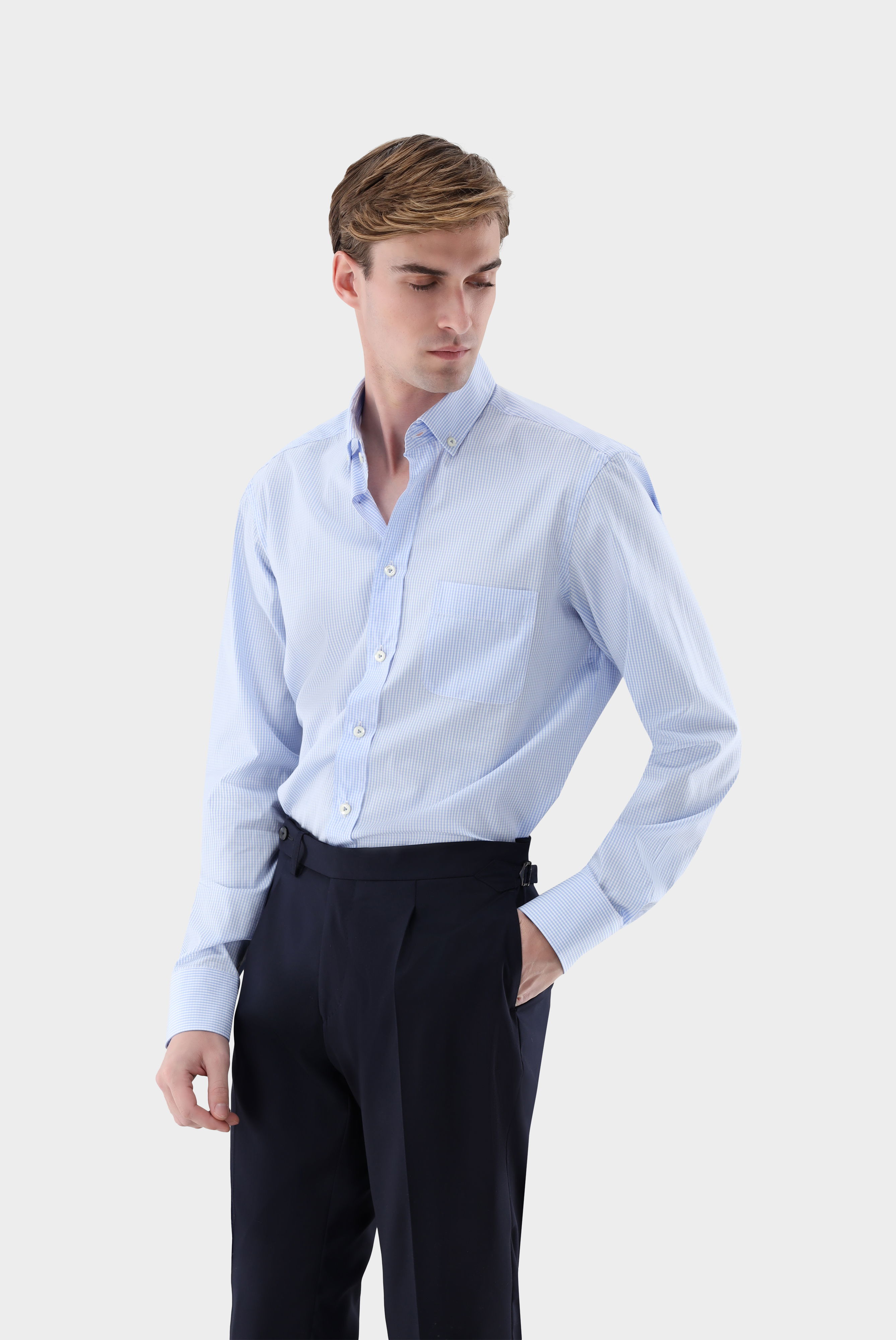 Karohemd mit Button-Down-Kragen