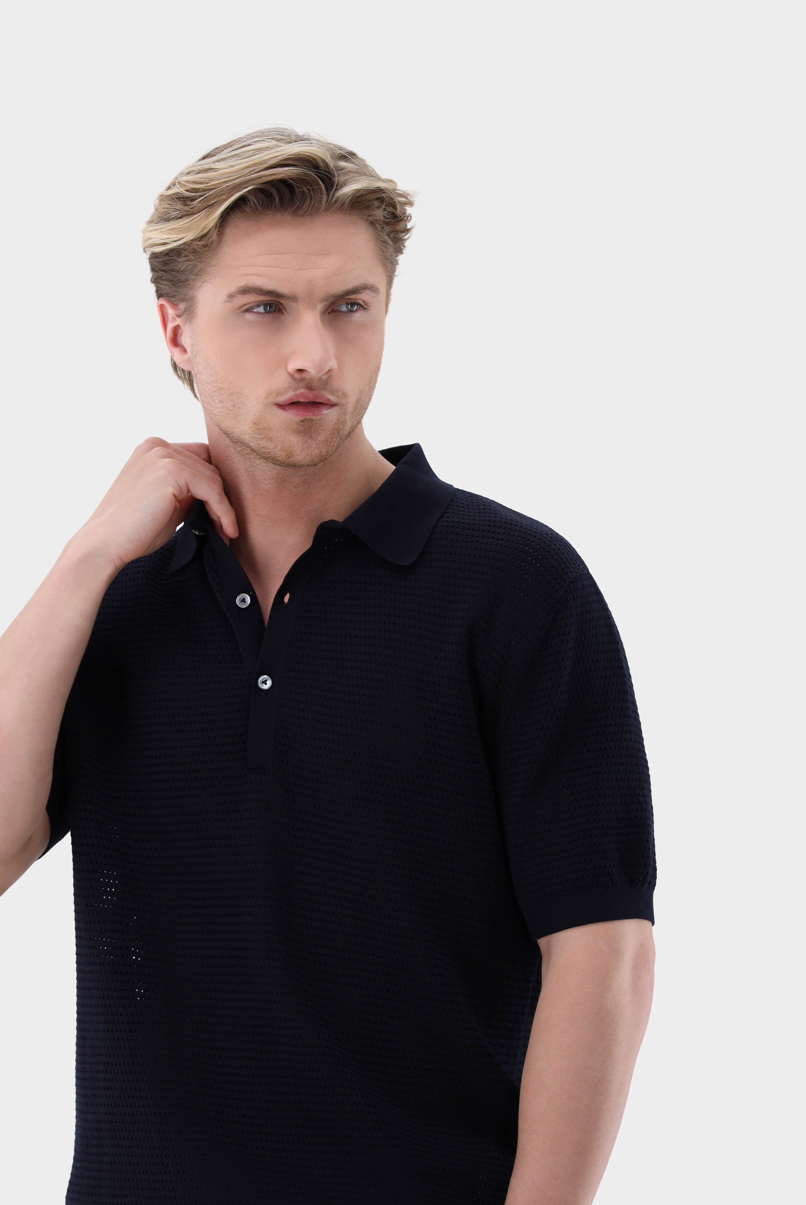 Poloshirts+Polo Shirt with Mesh Structure in Air Cotton+82.8651..S00267.795.S