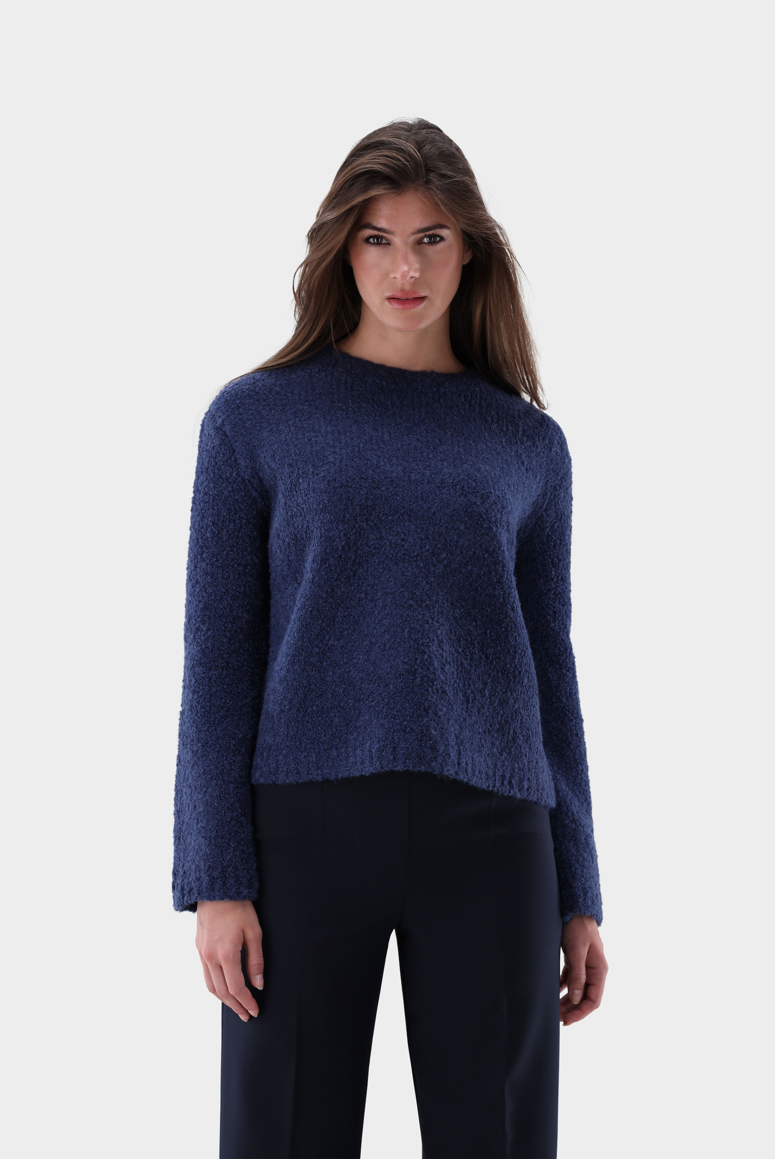 Rundhalspullover aus Teddy-Strick