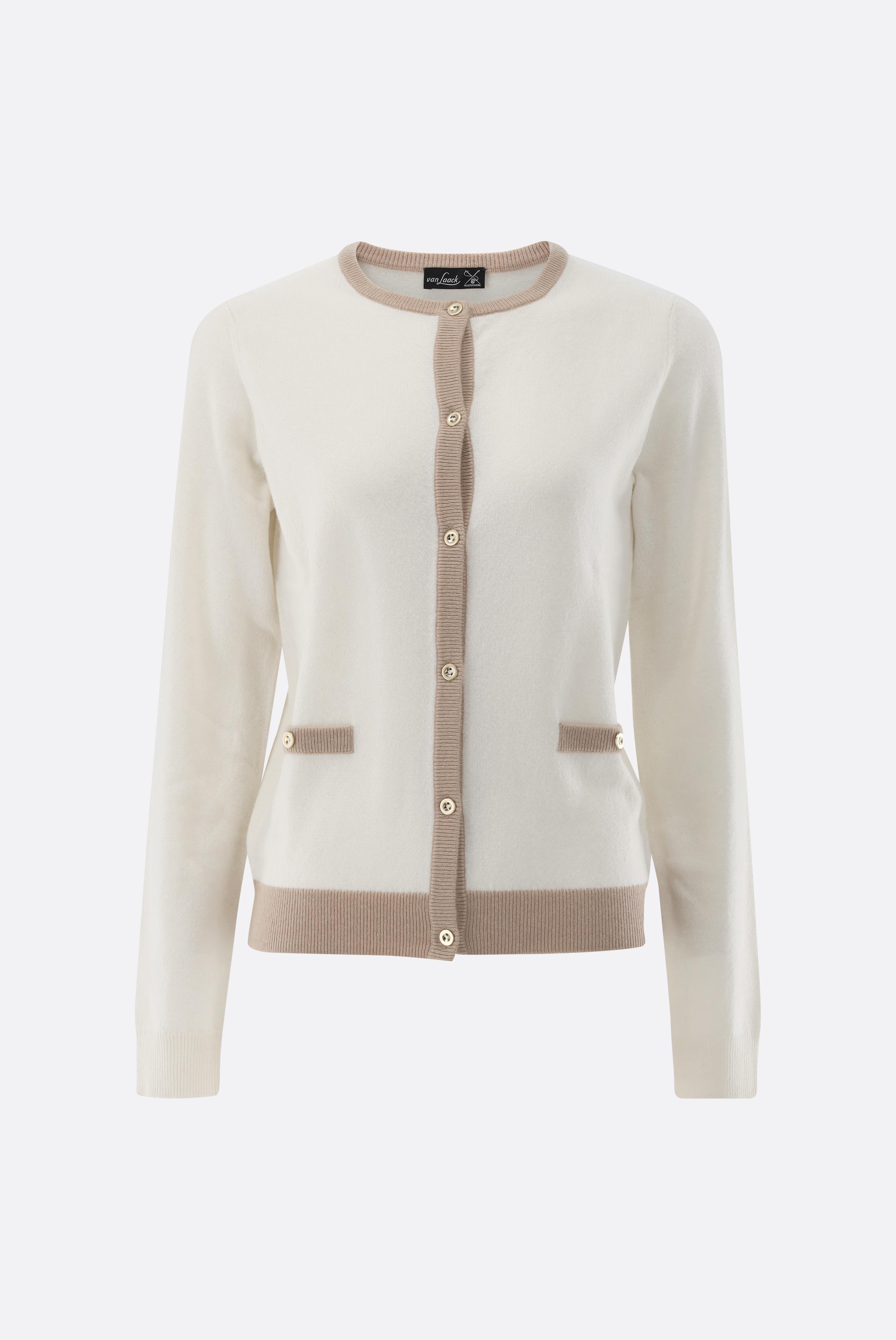 Cashmere cardigan with contrasting details