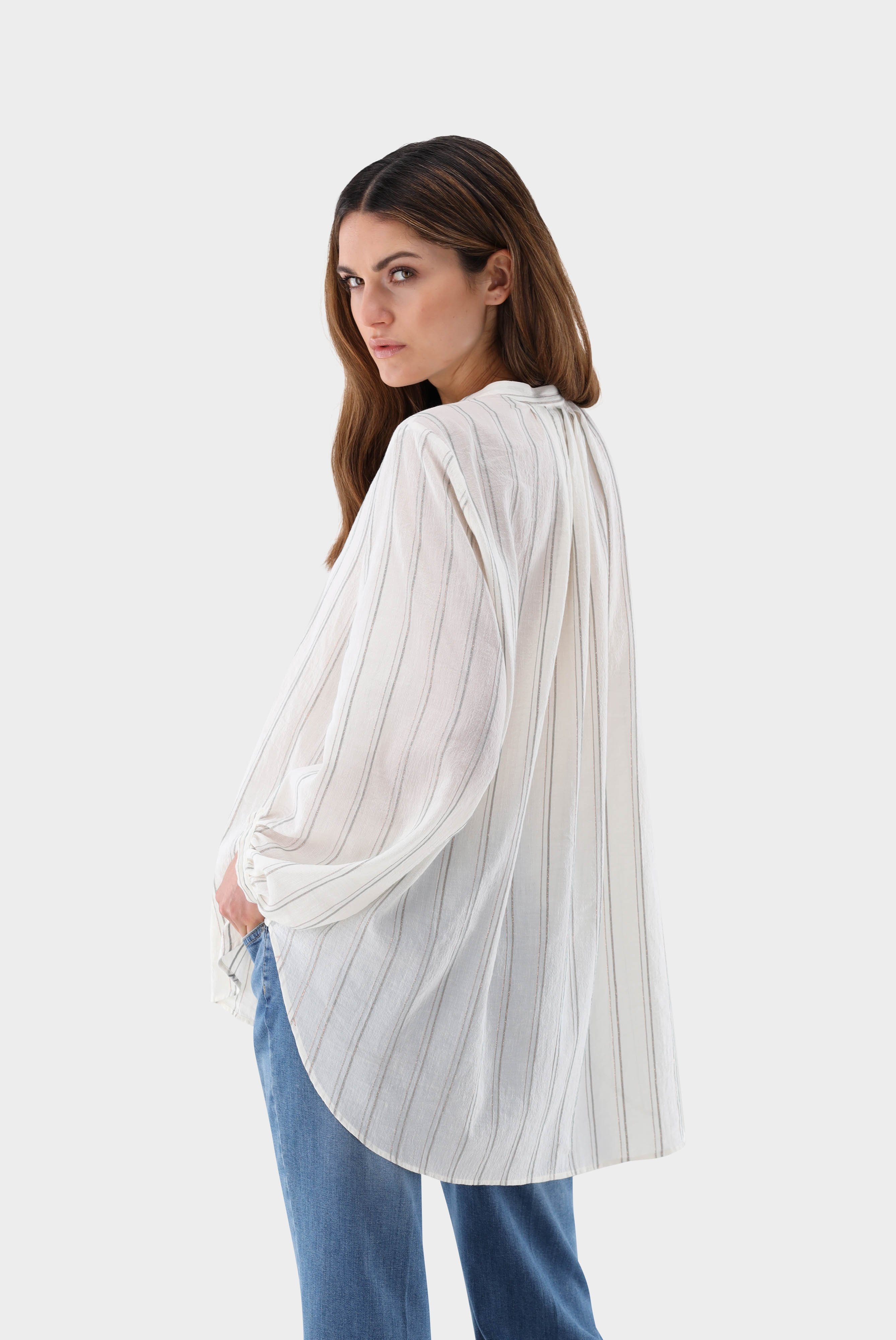 Casual Blouses+Shirt blouse with Lurex stripes+05.528M..151675.108.32