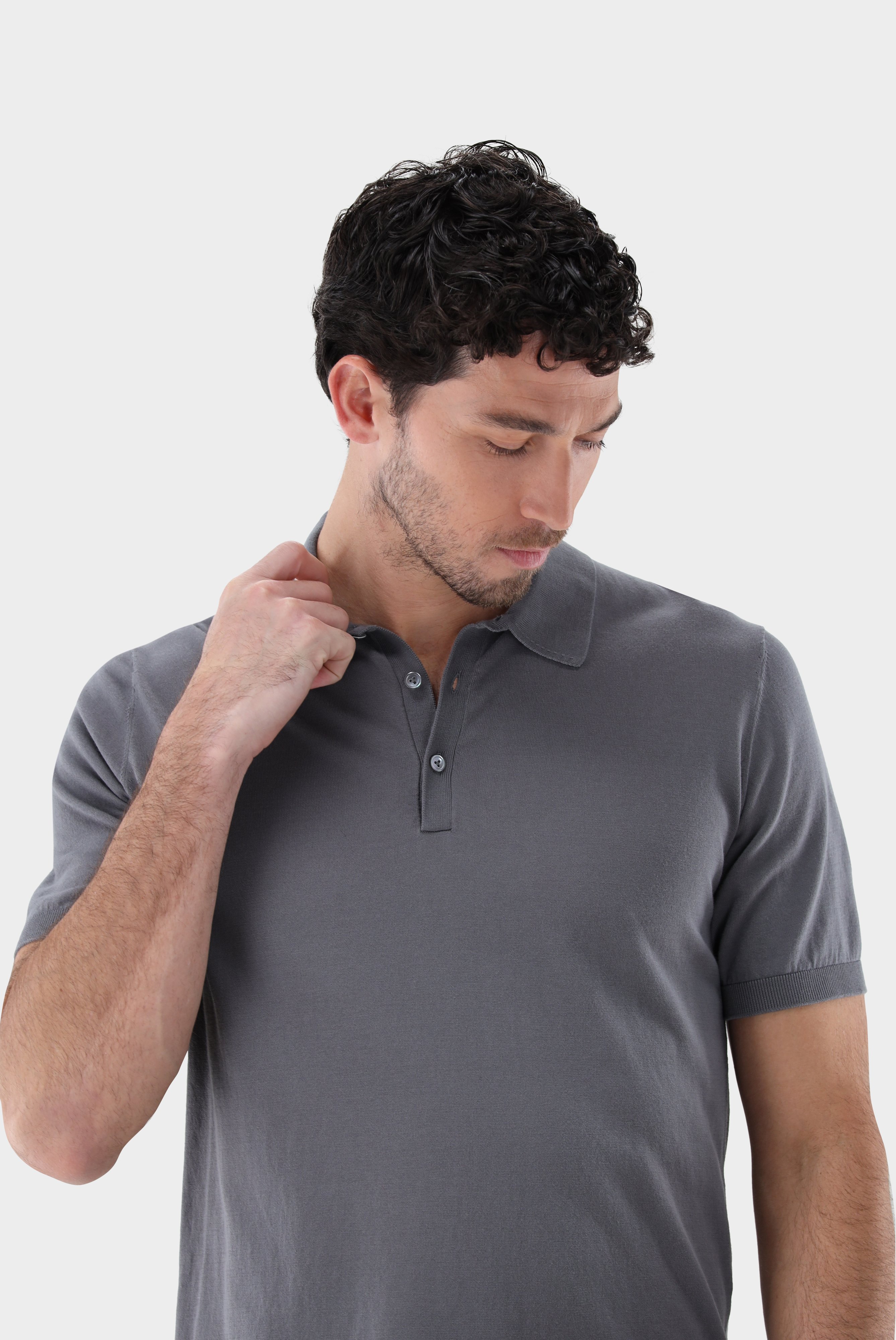Poloshirts+Strick Polo-Shirt aus Air Cotton+82.8510..S00174.070.L