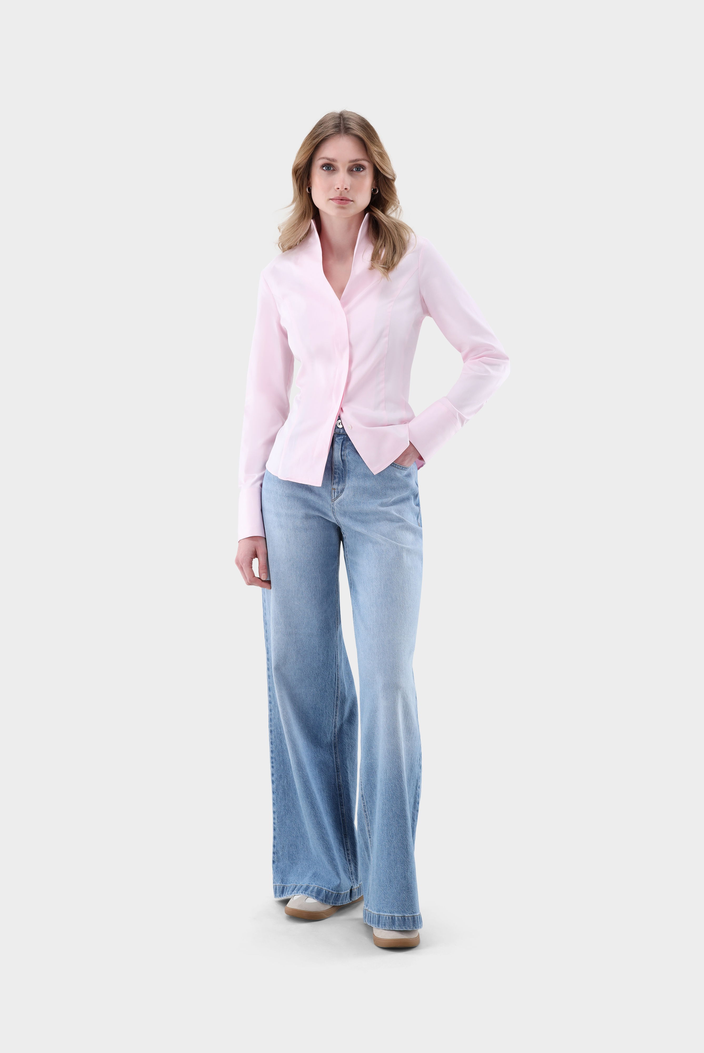 Twill Kelchkragenbluse günstig online kaufen