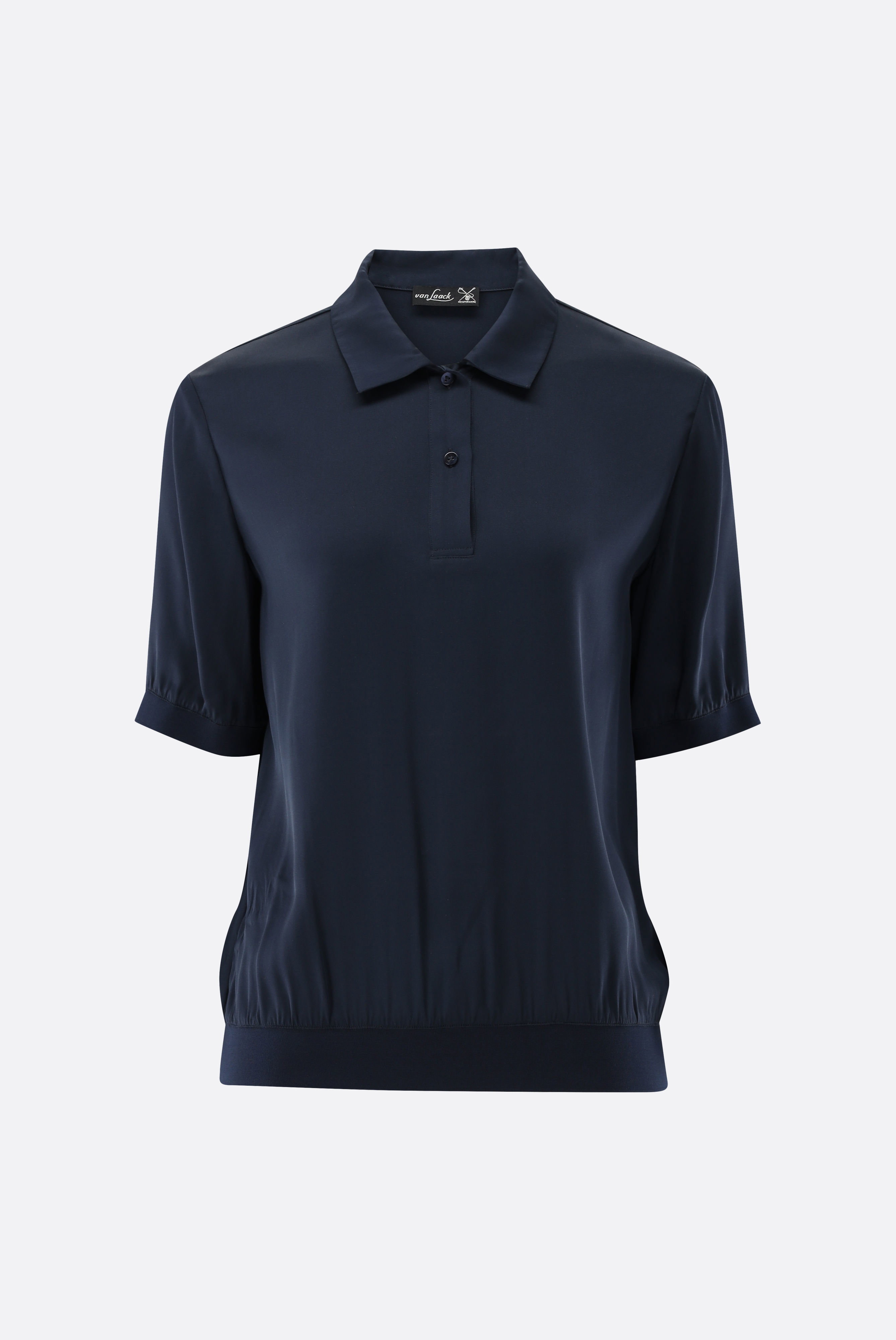 Poloshirt aus Seidensatin